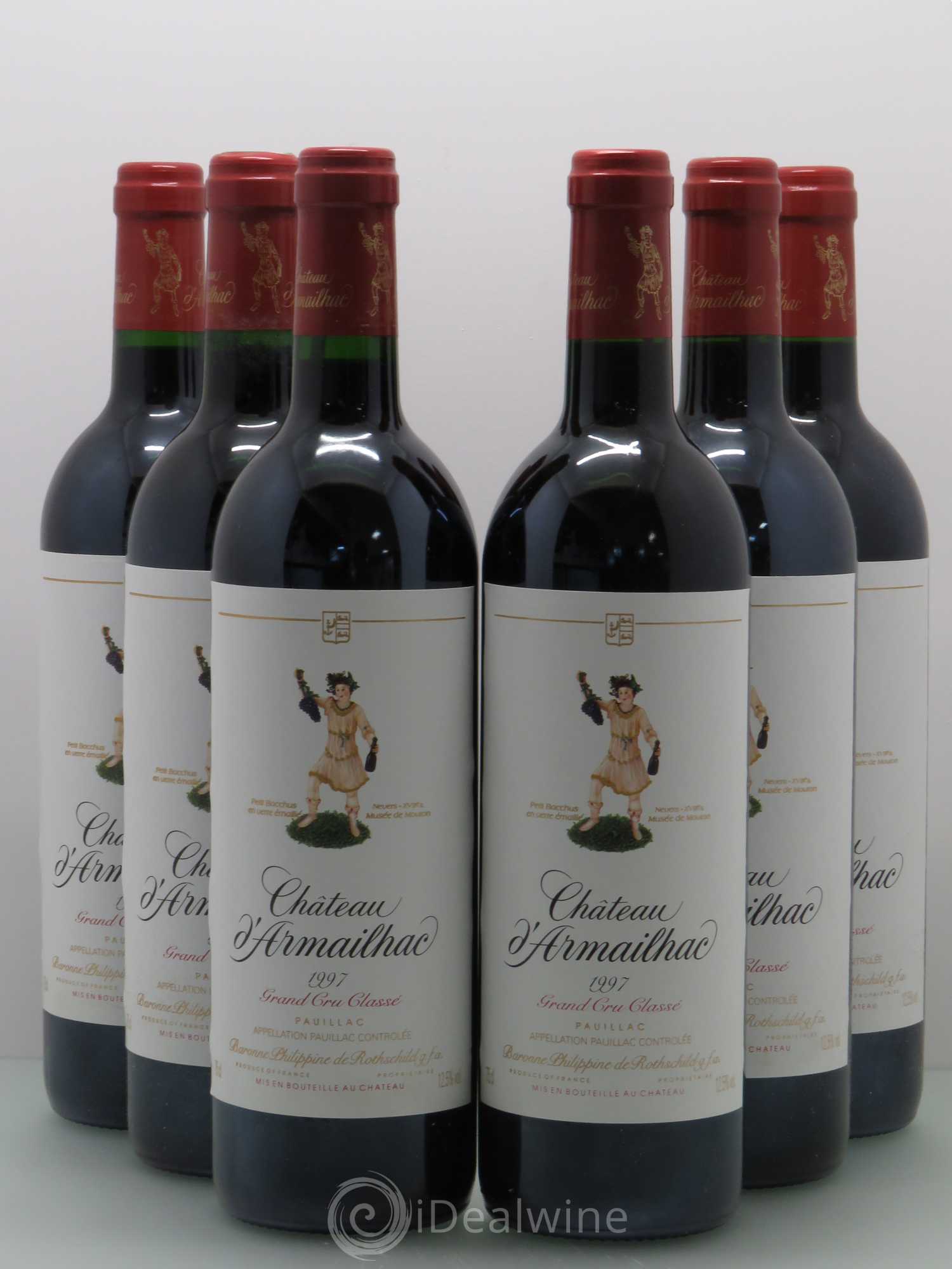 Château d' Armailhac - Mouton Baron(ne) Philippe 5ème Grand Cru Classé 1997 - Lot de 6 bouteilles - 0