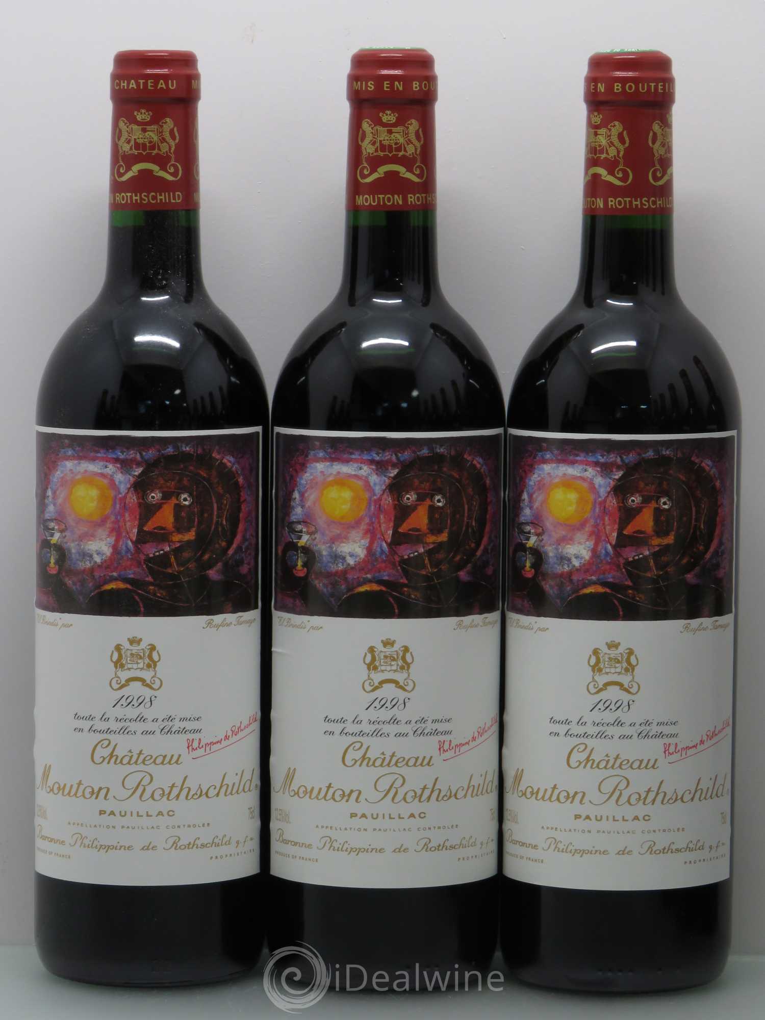 Château Mouton Rothschild 1er Grand Cru Classé 1998 - Lot de 12 bouteilles - 1