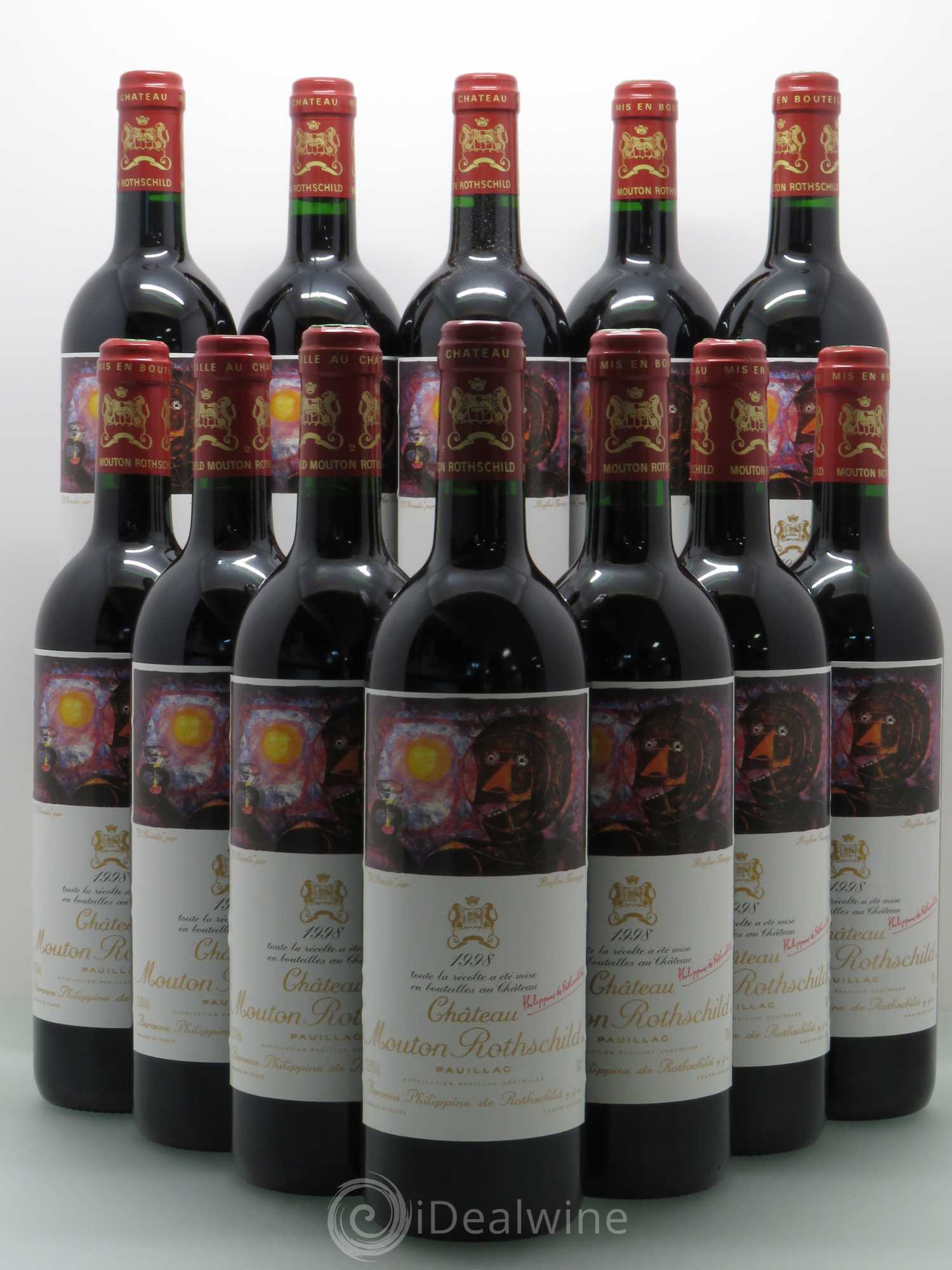 Château Mouton Rothschild 1er Grand Cru Classé 1998 - Lot de 12 bouteilles - 0