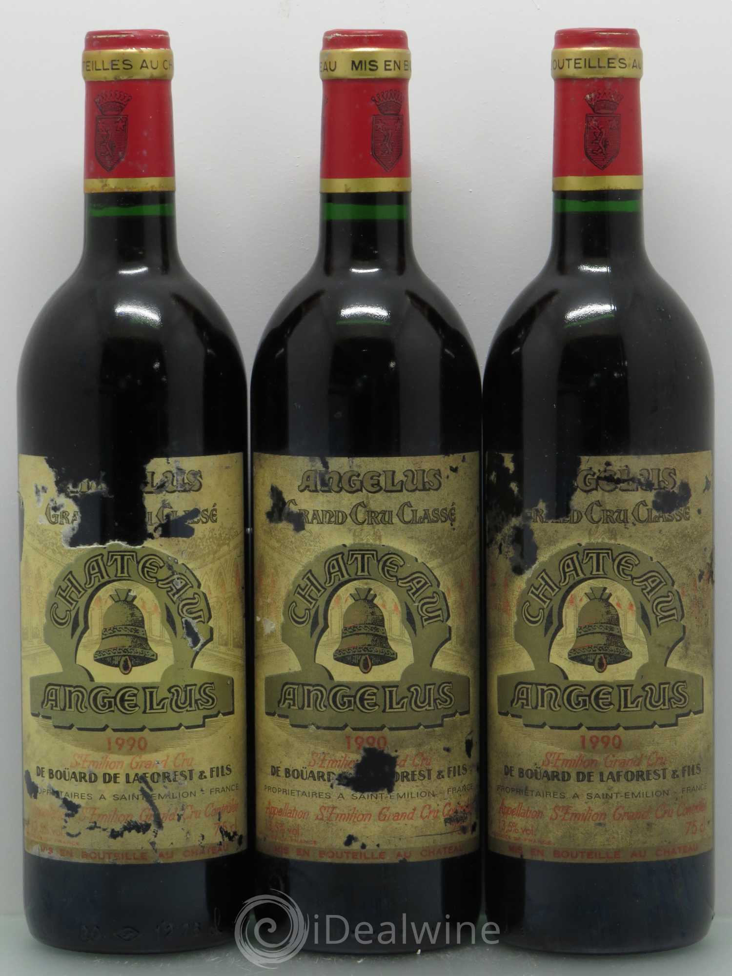 Château Angélus 1er Grand Cru Classé A 1990 - Lot de 3 bouteilles - 0