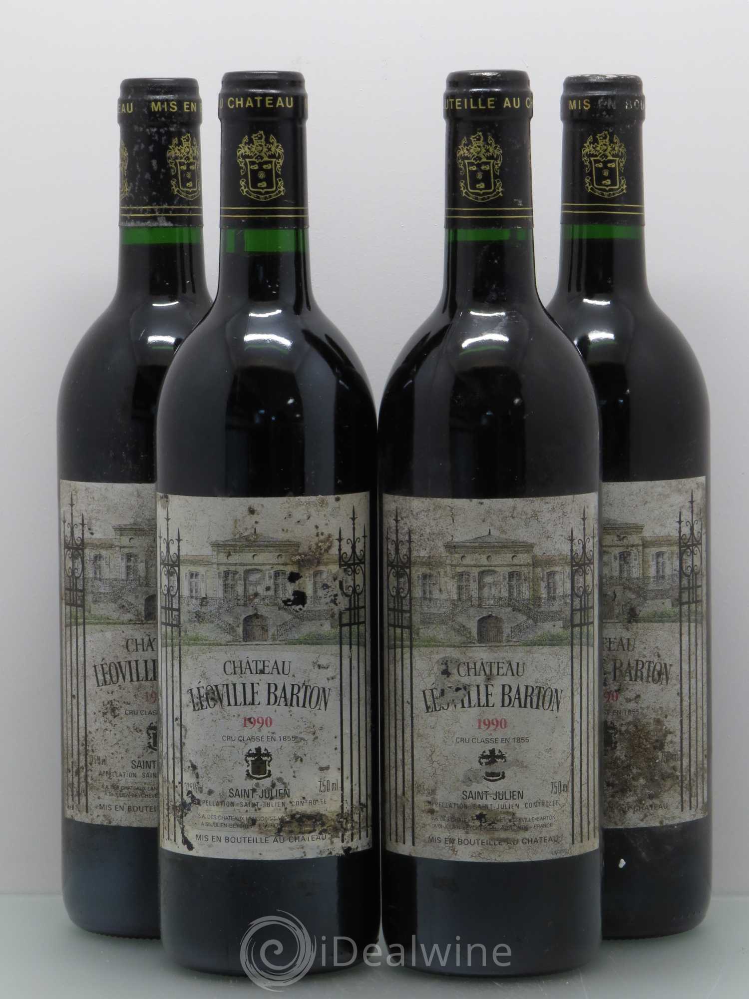 Château Léoville Barton 2ème Grand Cru Classé 1990 - Lot de 4 bouteilles - 0