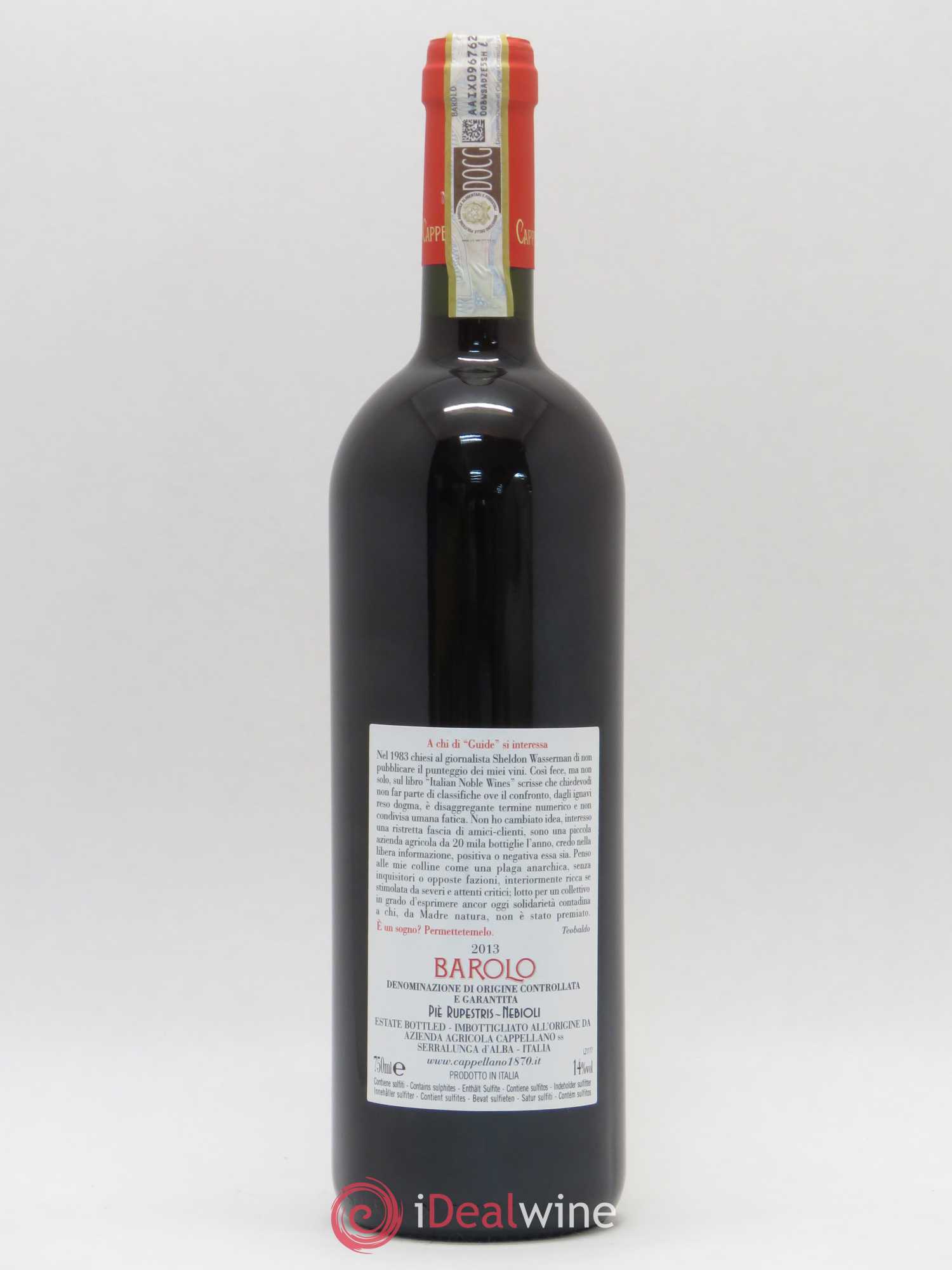 Barolo Cappellano Pie Rupestris 2013 - Lot de 1 bouteille - 1