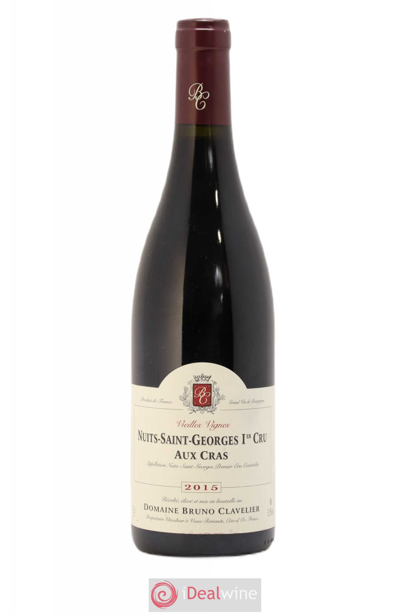 Nuits-Saint-Georges 1er Cru Aux Cras Vieilles Vignes Bruno Clavelier 2015 - Lot de 1 bouteille - 0