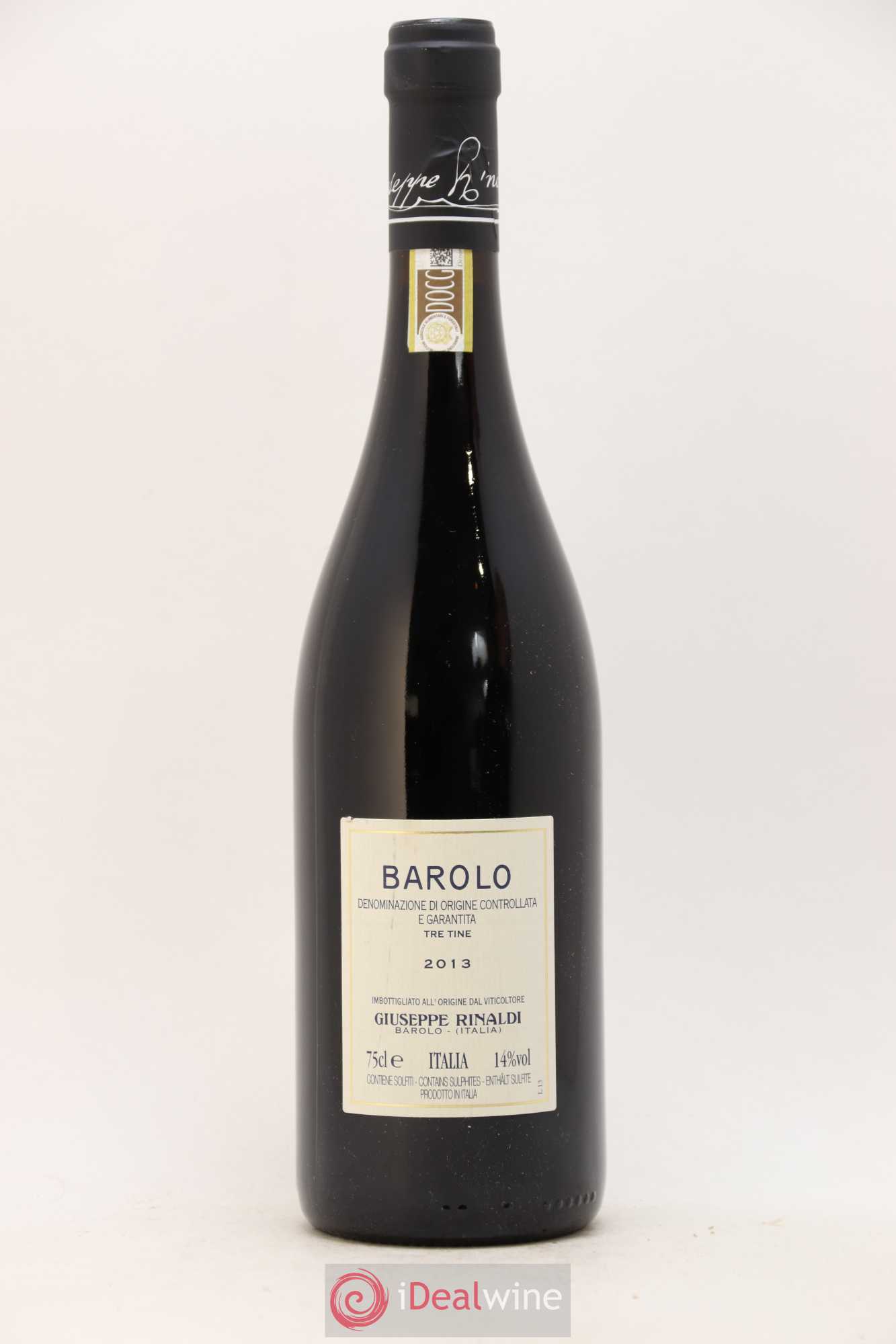 Barolo DOCG Tre Tine Giuseppe Rinaldi 2013 - Lot de 1 bouteille - 1