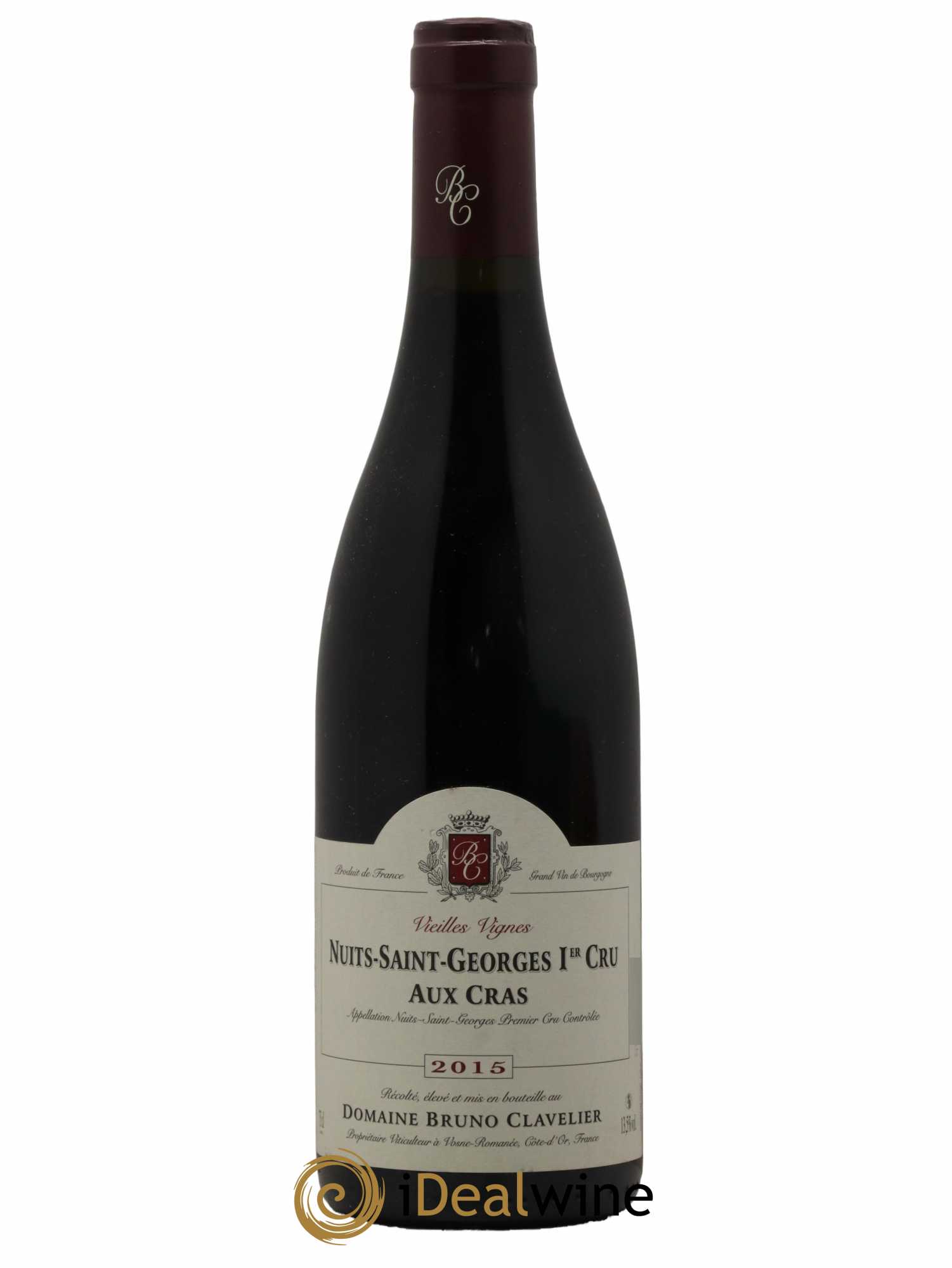 Nuits-Saint-Georges 1er Cru Aux Cras Vieilles Vignes Bruno Clavelier 2015 - Lot de 1 bouteille - 0