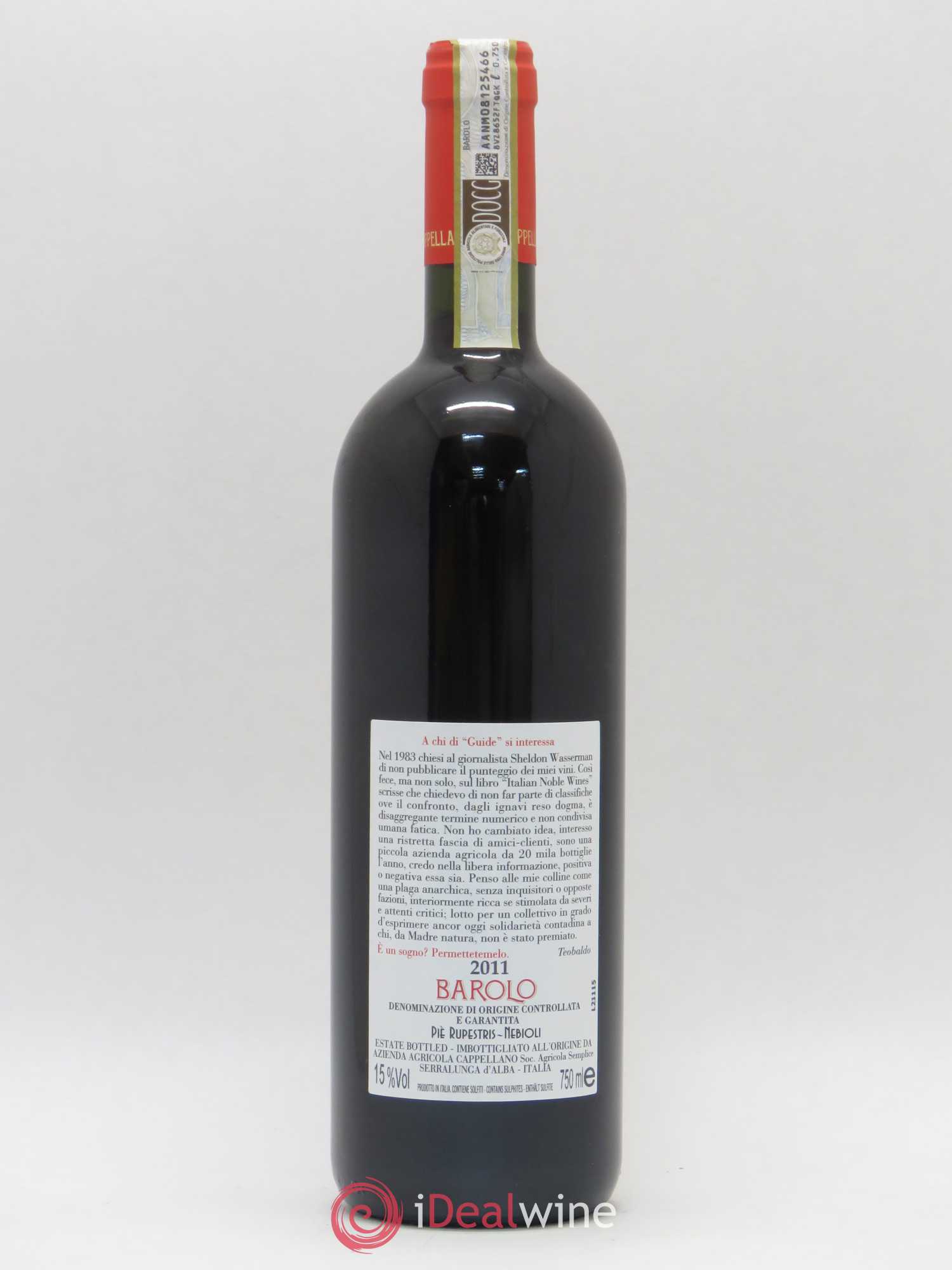 Barolo Cappellano Pie Rupestris 2011 - Lot de 1 bouteille - 1