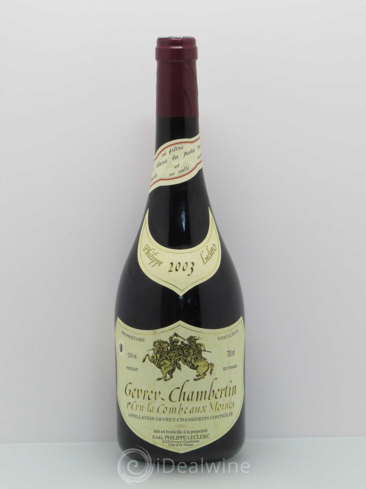 Gevrey-Chambertin 1er Cru La Combe Aux Moines Philippe Leclerc 2003 - Posten von 1 Flasche - 0