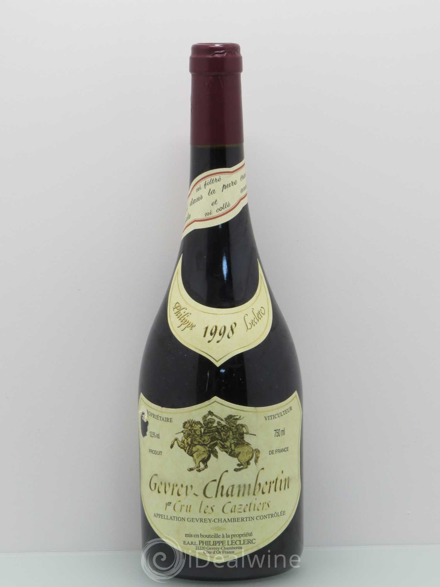 Gevrey-Chambertin 1er Cru Les Cazetiers Philippe Leclerc 1998 - Posten von 1 Flasche - 0