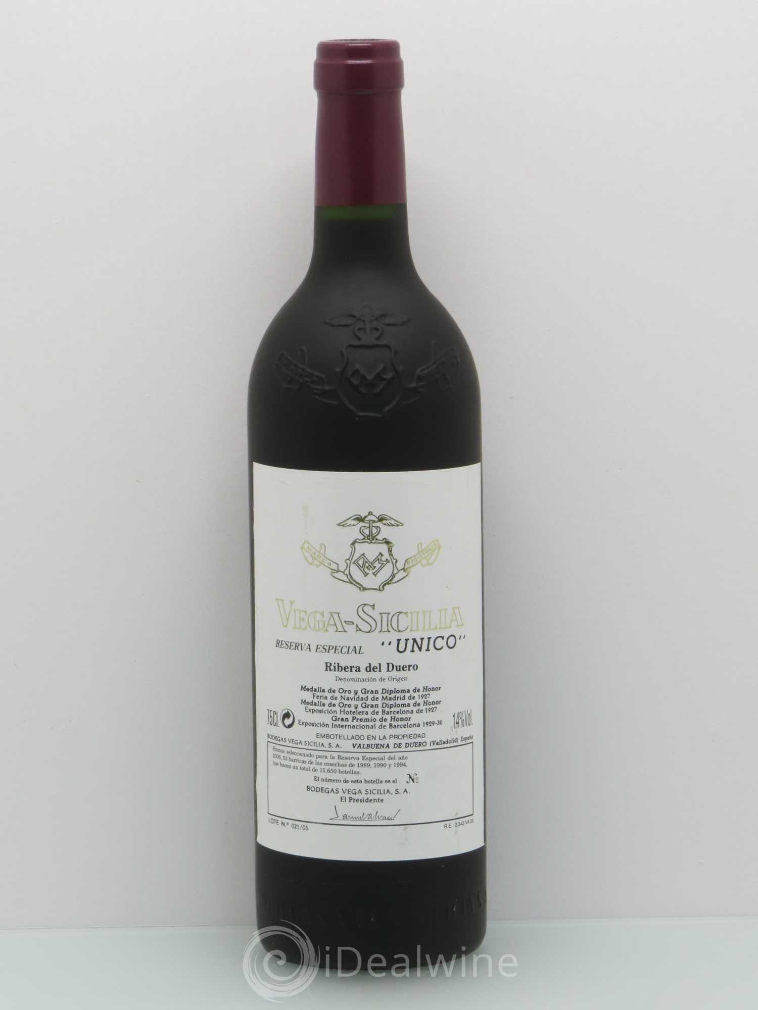 Ribera Del Duero Vega Sicilia Unico Reserva Especial Famille Alvarez Unico 2006 (89-90-94) - Lot de 1 bouteille - 0