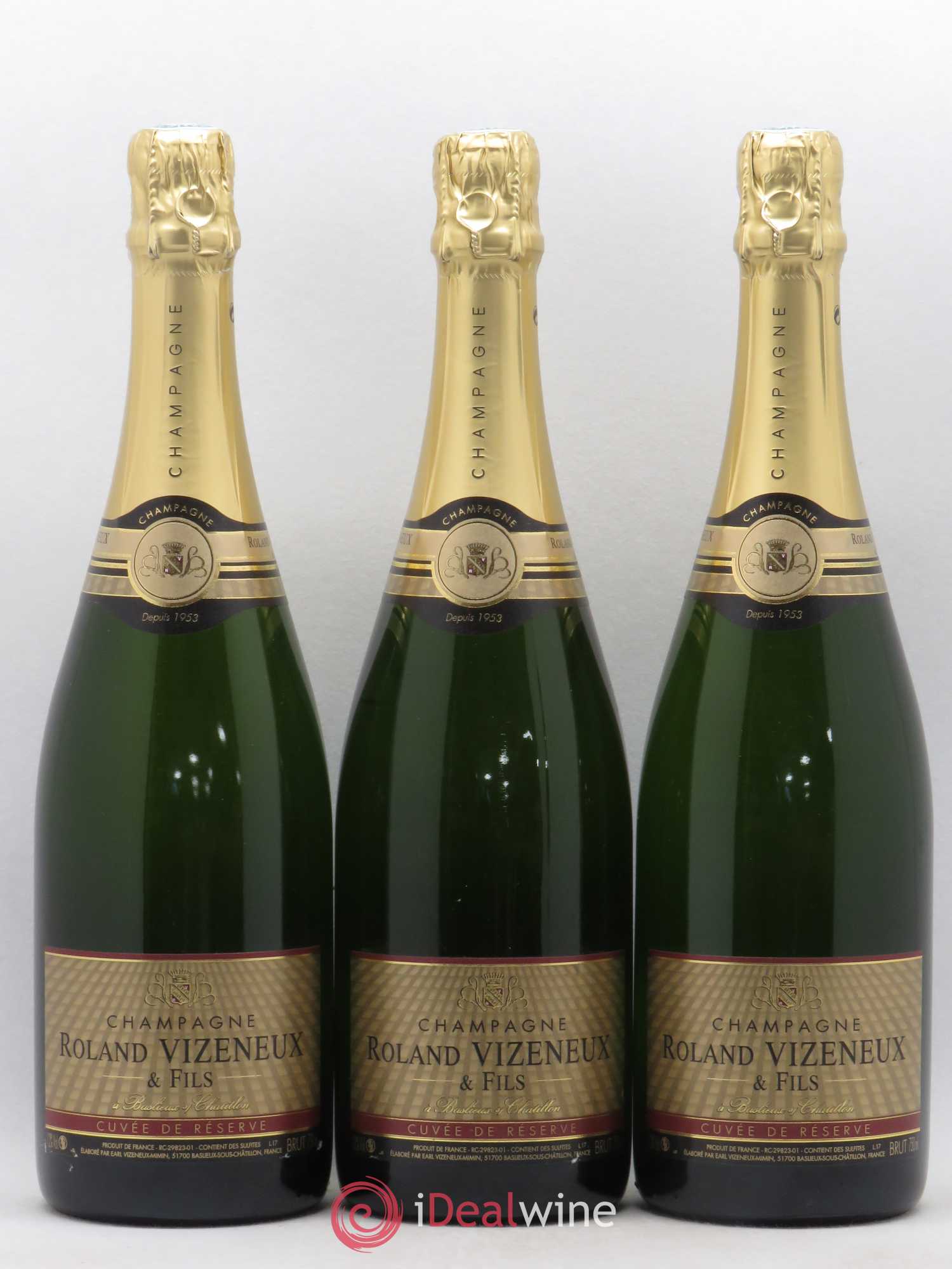 Champagne Roland Vizeneux Cuvée de Réserve (sans prix de réserve) - Posten von 6 Flaschen - 1