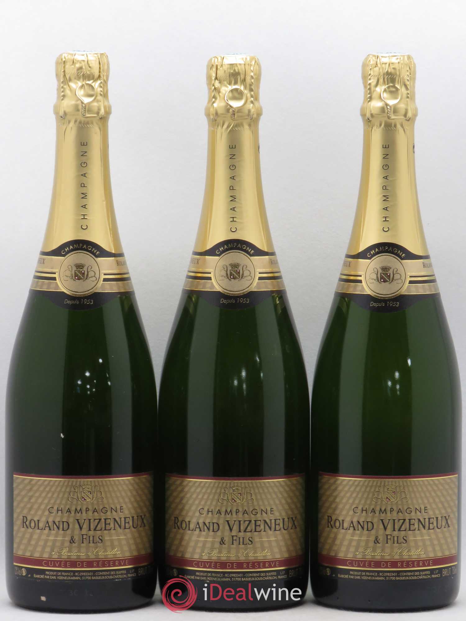 Champagne Roland Vizeneux Cuvée de Réserve (sans prix de réserve) - Posten von 6 Flaschen - 1