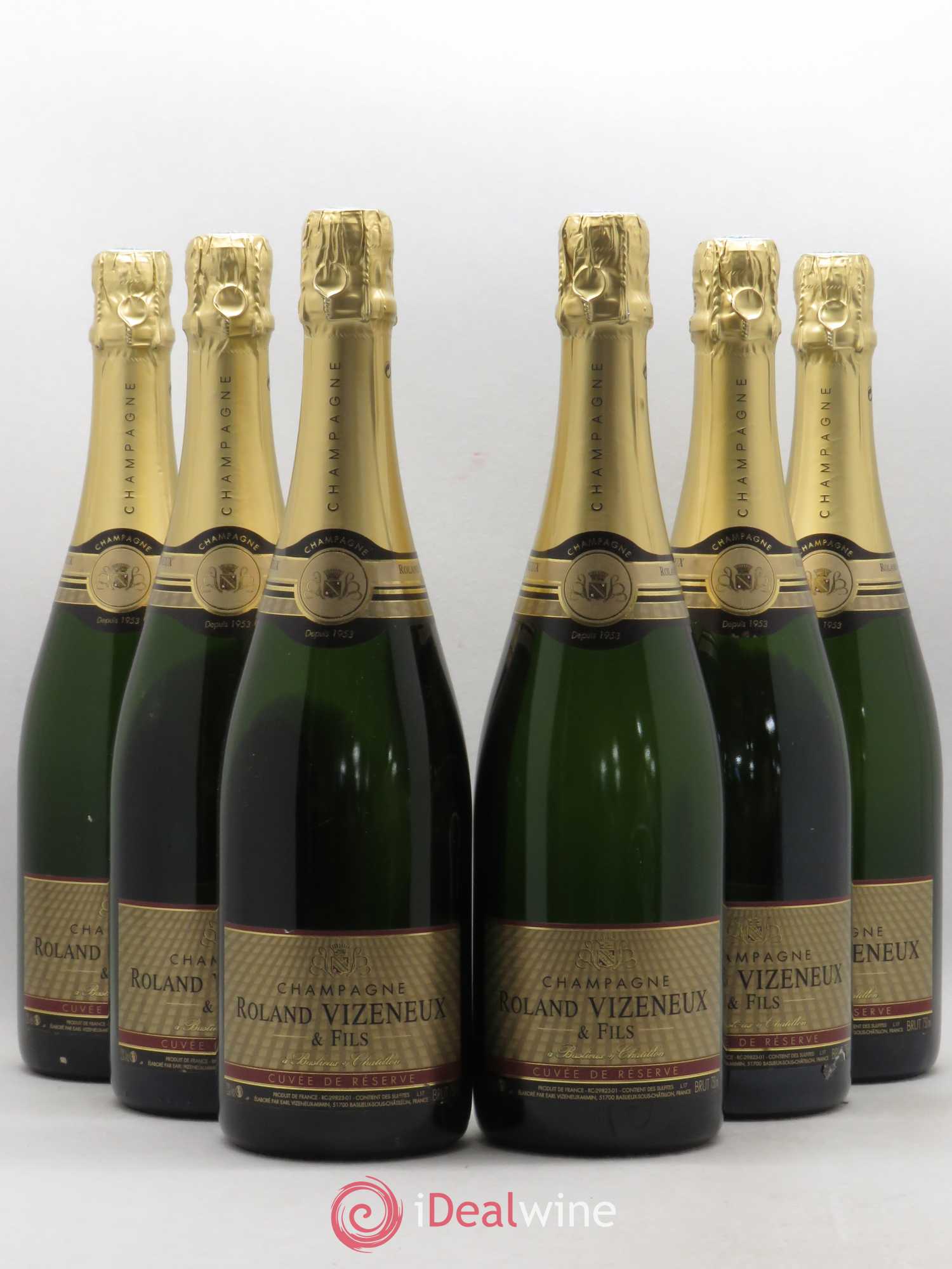 Champagne Roland Vizeneux Cuvée de Réserve (sans prix de réserve) - Posten von 6 Flaschen - 0
