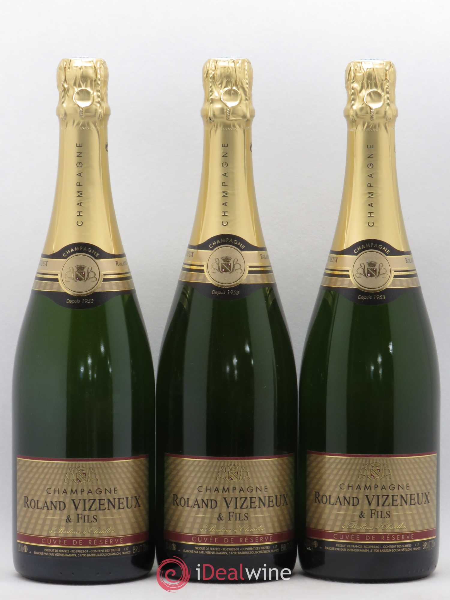 Champagne Roland Vizeneux Cuvée de Réserve (no reserve) - Lot of 6 bottles - 1