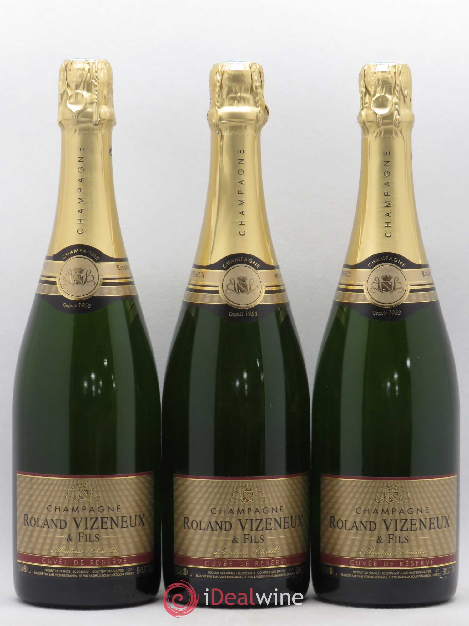 Champagne Roland Vizeneux Cuvée de Réserve (no reserve) - Lot of 6 bottles - 2