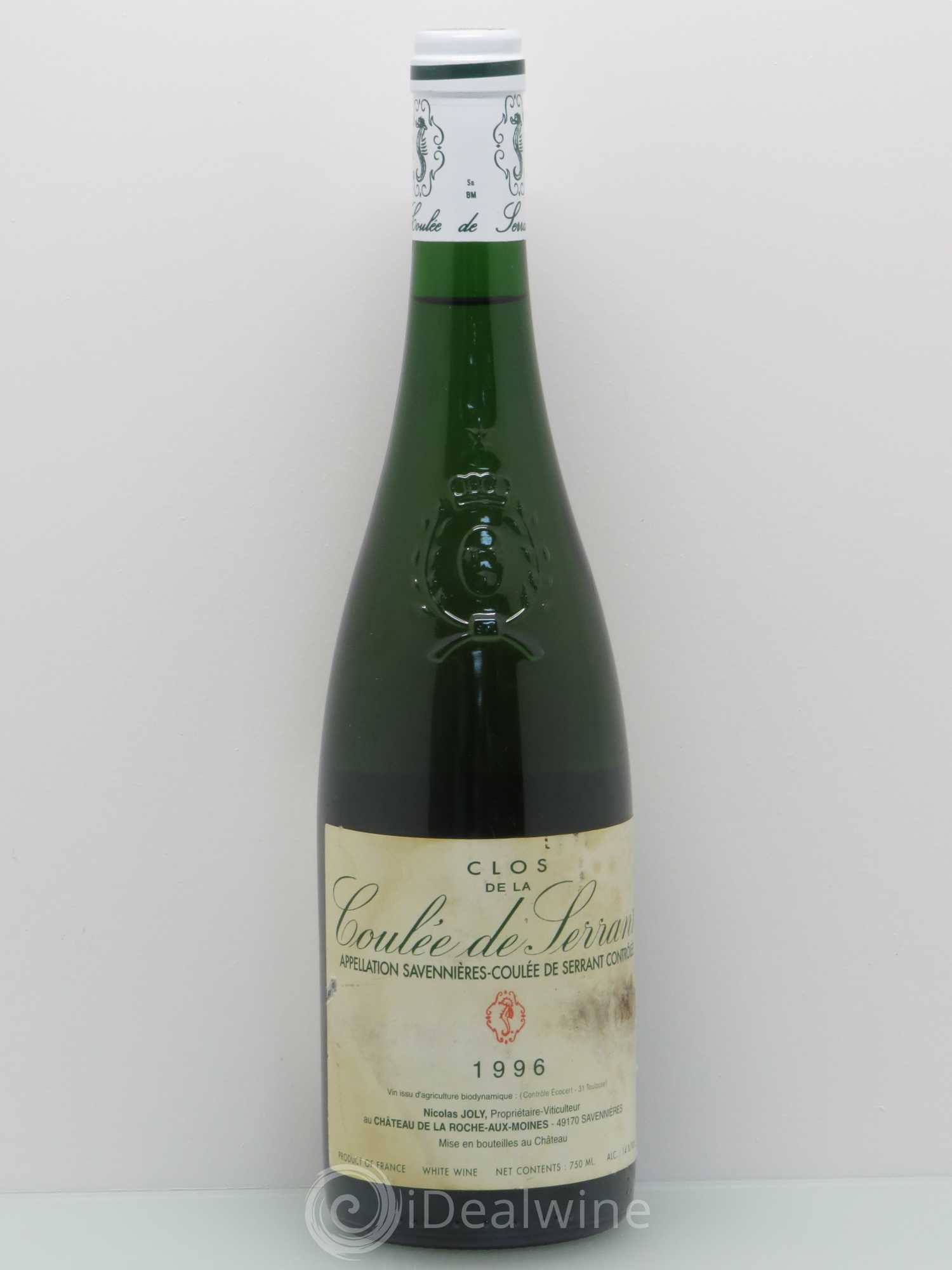 Savennières Clos de la Coulée de Serrant Vignobles de la Coulée de Serrant - Nicolas Joly 1996 - Lot de 1 bouteille - 0