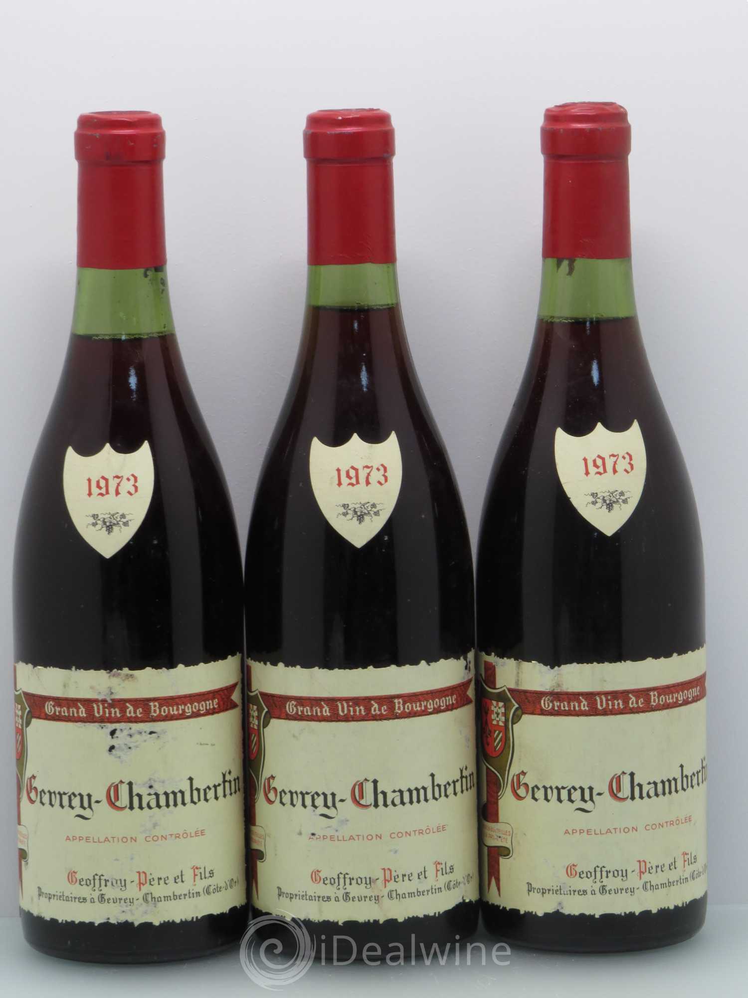 Gevrey-Chambertin Geoffroy Pere Et Fils 1973 - Posten von 3 Flaschen - 0