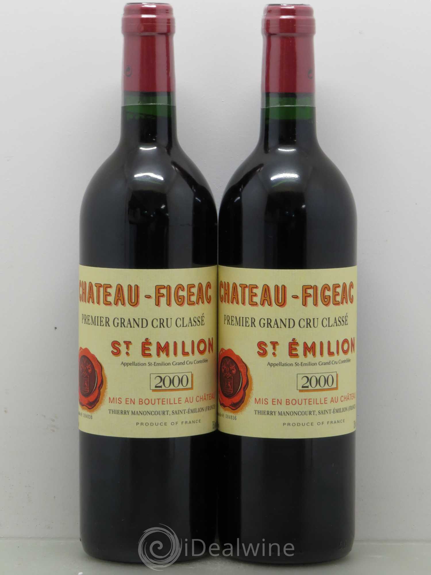 Château Figeac 1er Grand Cru Classé A 2000 - Lot de 2 bouteilles - 0