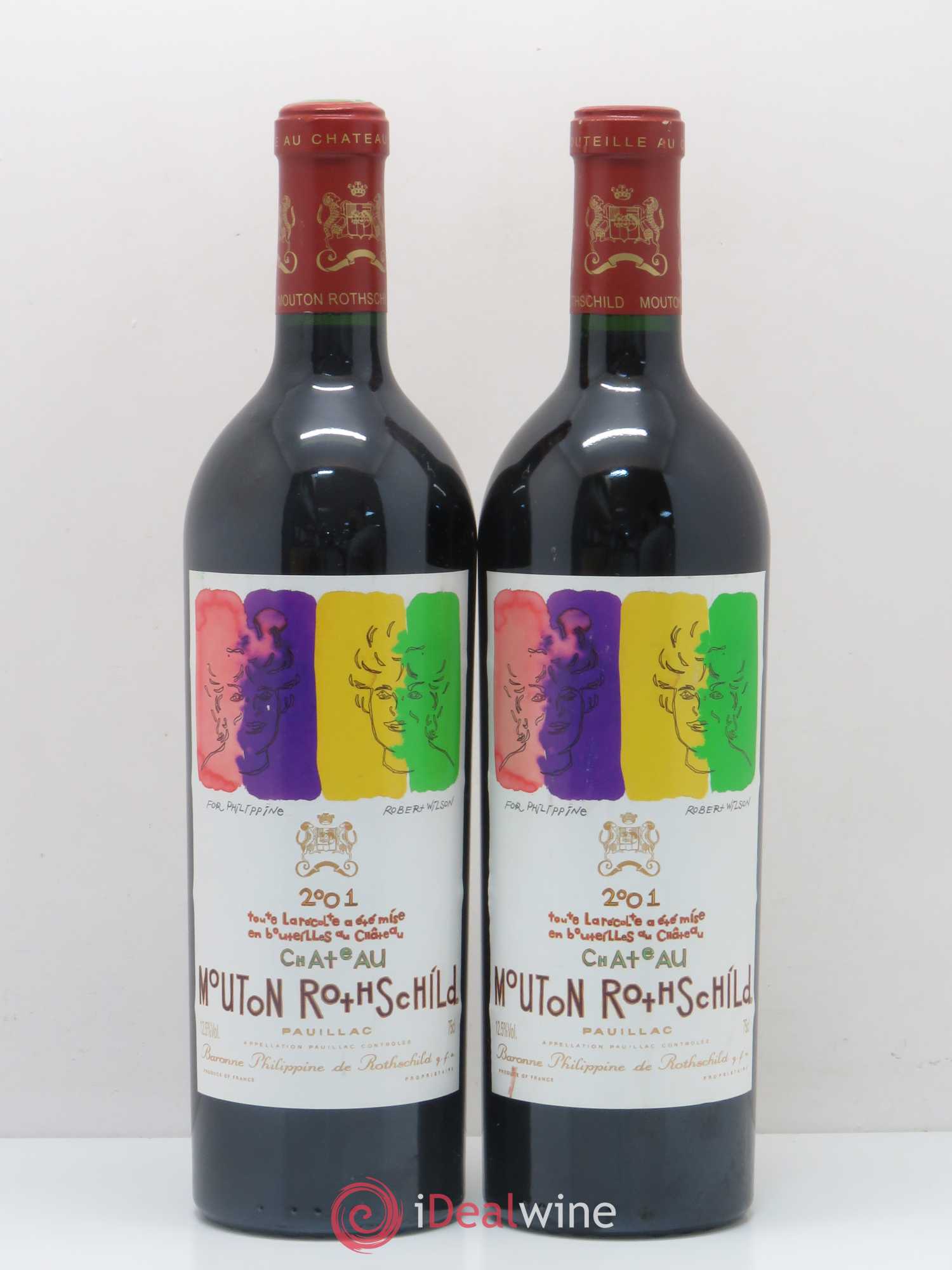 Château Mouton Rothschild 1er Grand Cru Classé 2001 - Lot de 2 bouteilles - 0