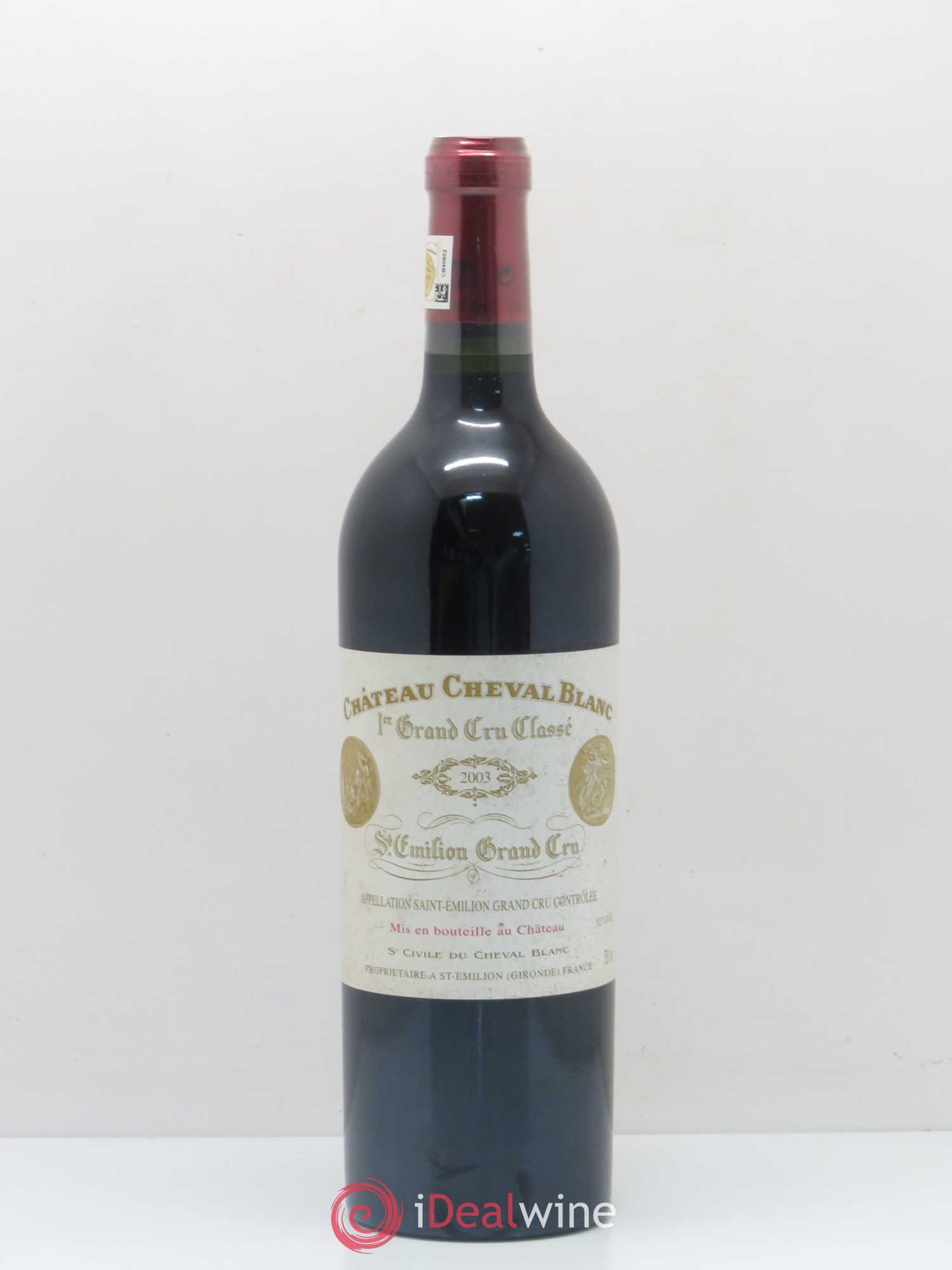 Château Cheval Blanc 1er Grand Cru Classé A 2003 - Lot de 1 bouteille - 0