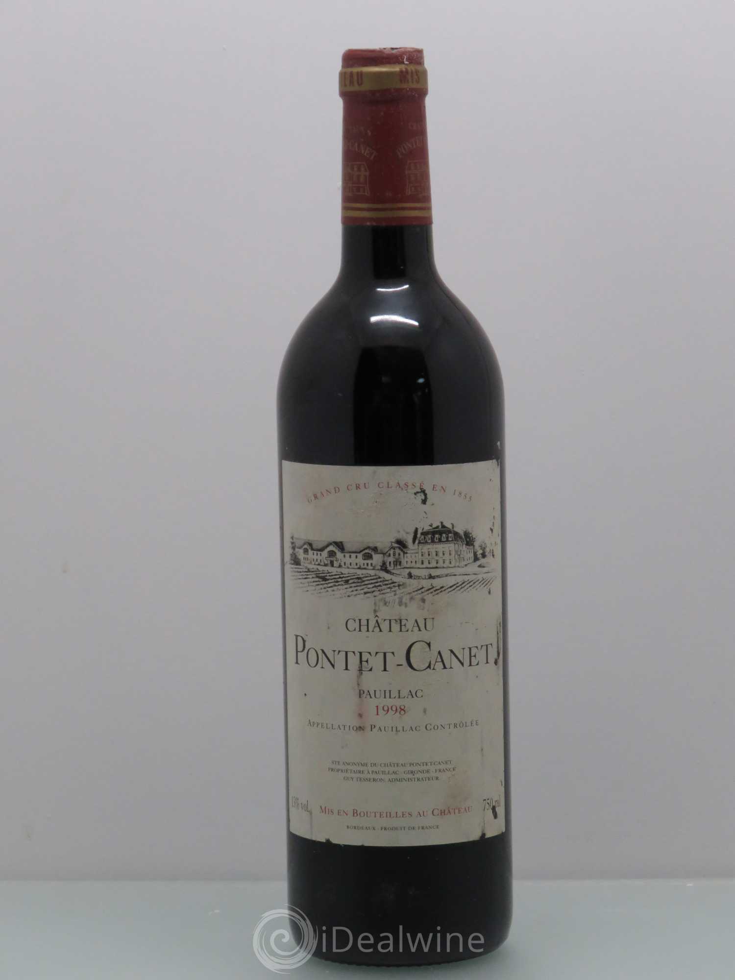 Château Pontet Canet 5ème Grand Cru Classé 1998 - Lot de 1 bouteille - 0