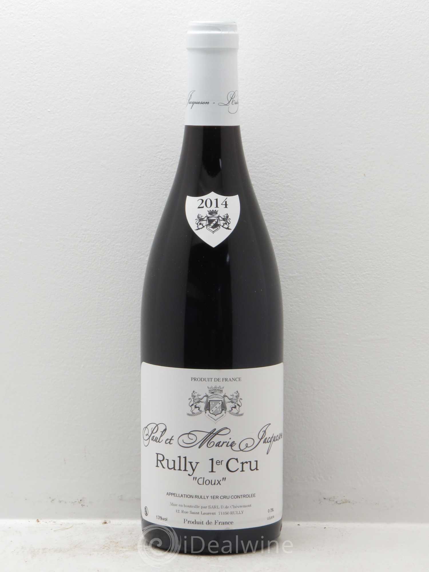 Rully 1er Cru Les Cloux Paul & Marie Jacqueson 2014 - Lot de 1 bouteille - 0