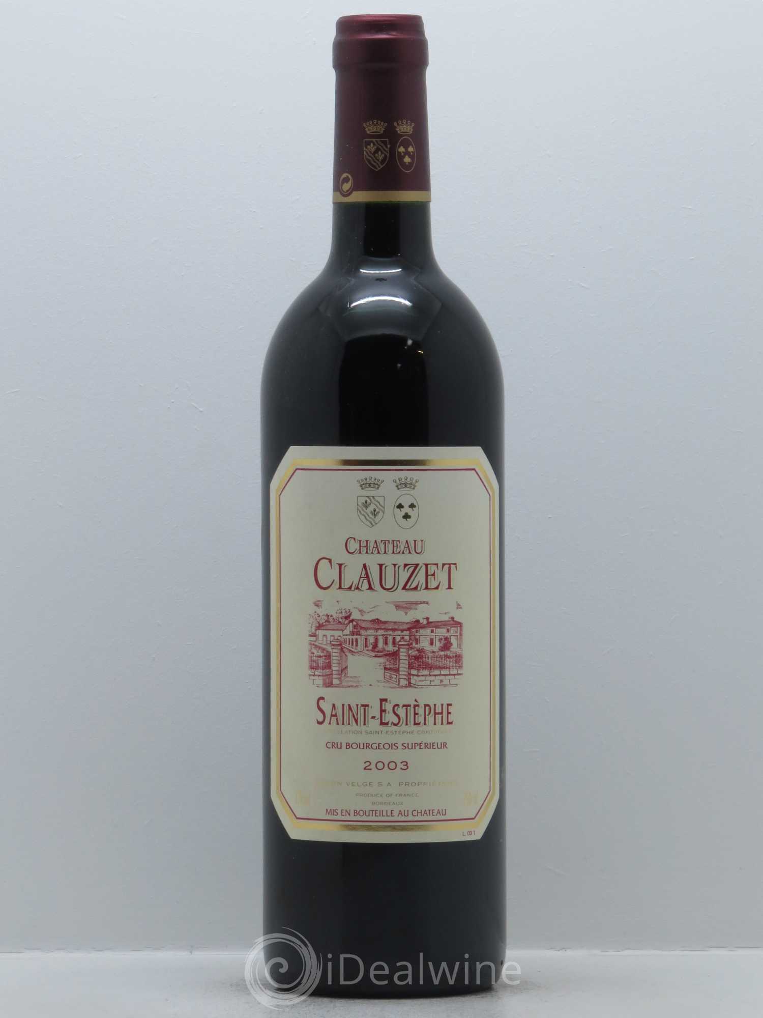 Château Clauzet 2003 - Lot de 1 bouteille - 0