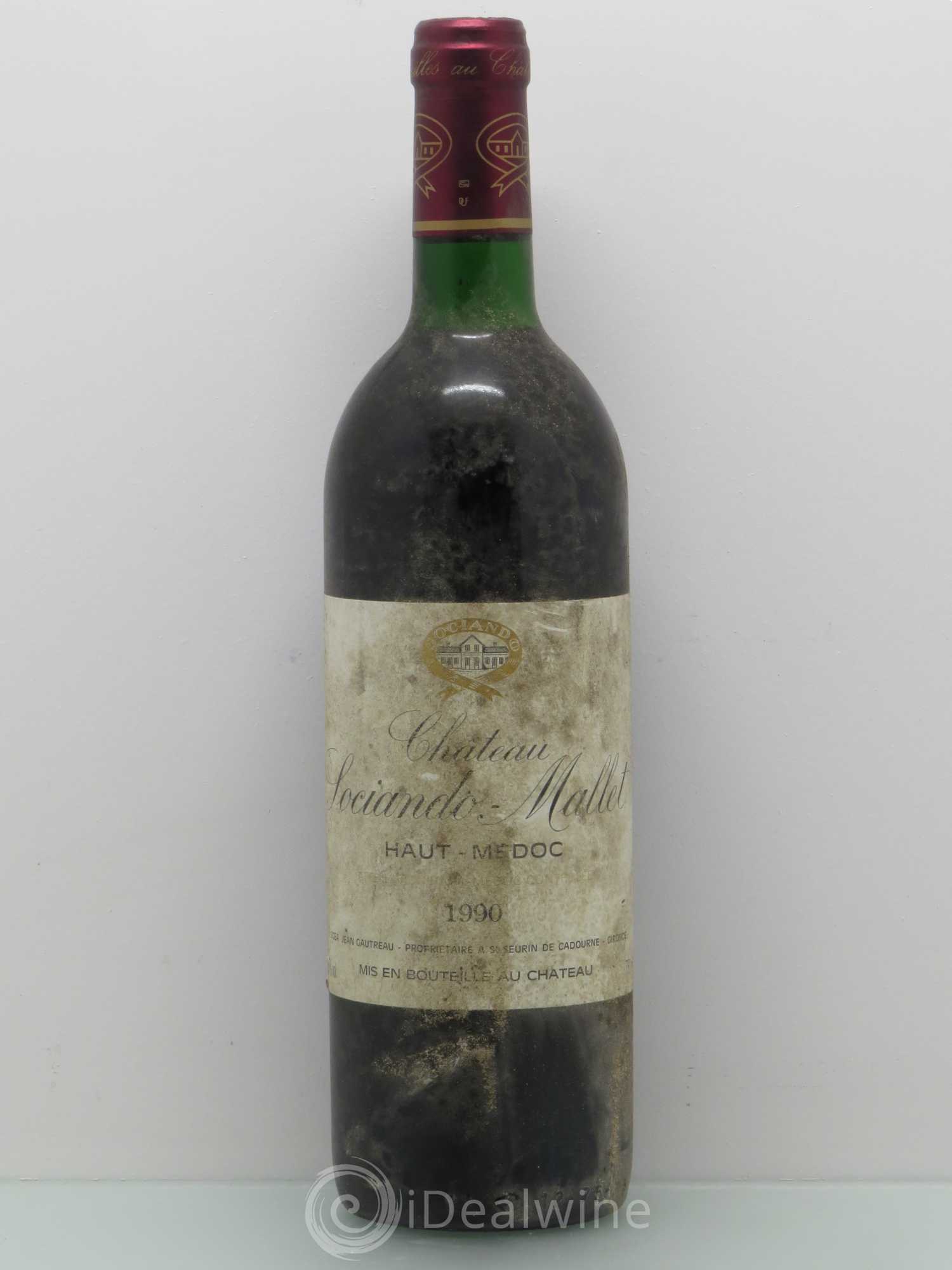 Château Sociando Mallet 1990 - Lot de 1 bouteille - 0