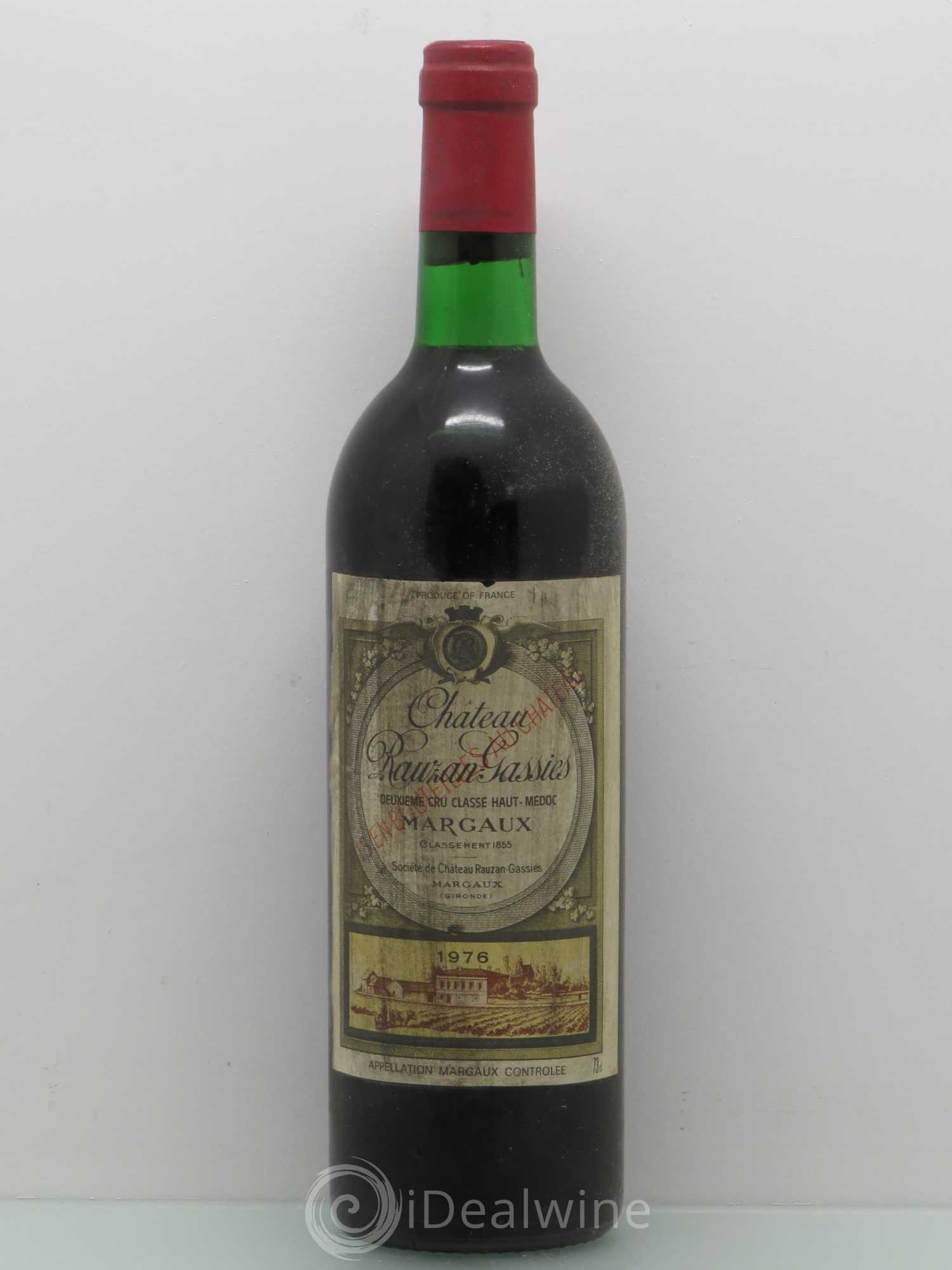 Château Rauzan-Gassies 2ème Grand Cru Classé 1976 - Lot de 1 bouteille - 0
