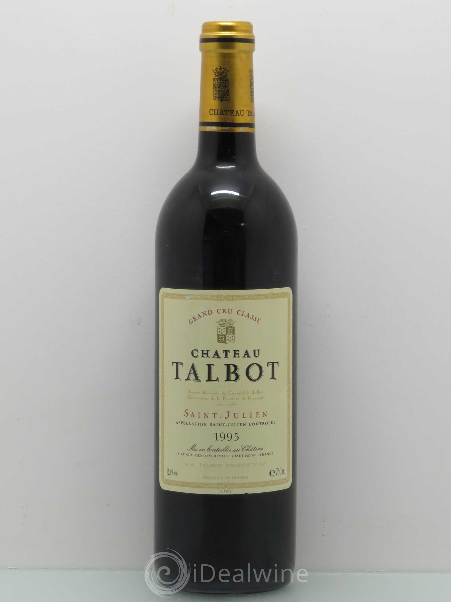 Château Talbot 4ème Grand Cru Classé 1995 - Lot de 1 bouteille - 0