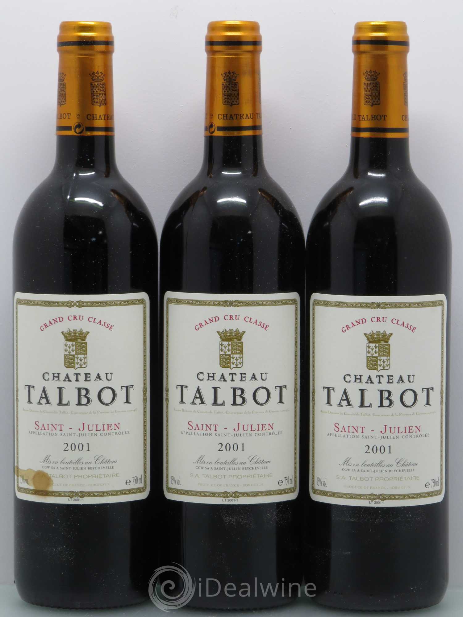 Château Talbot 4ème Grand Cru Classé 2001 - Lot de 6 bouteilles - 2