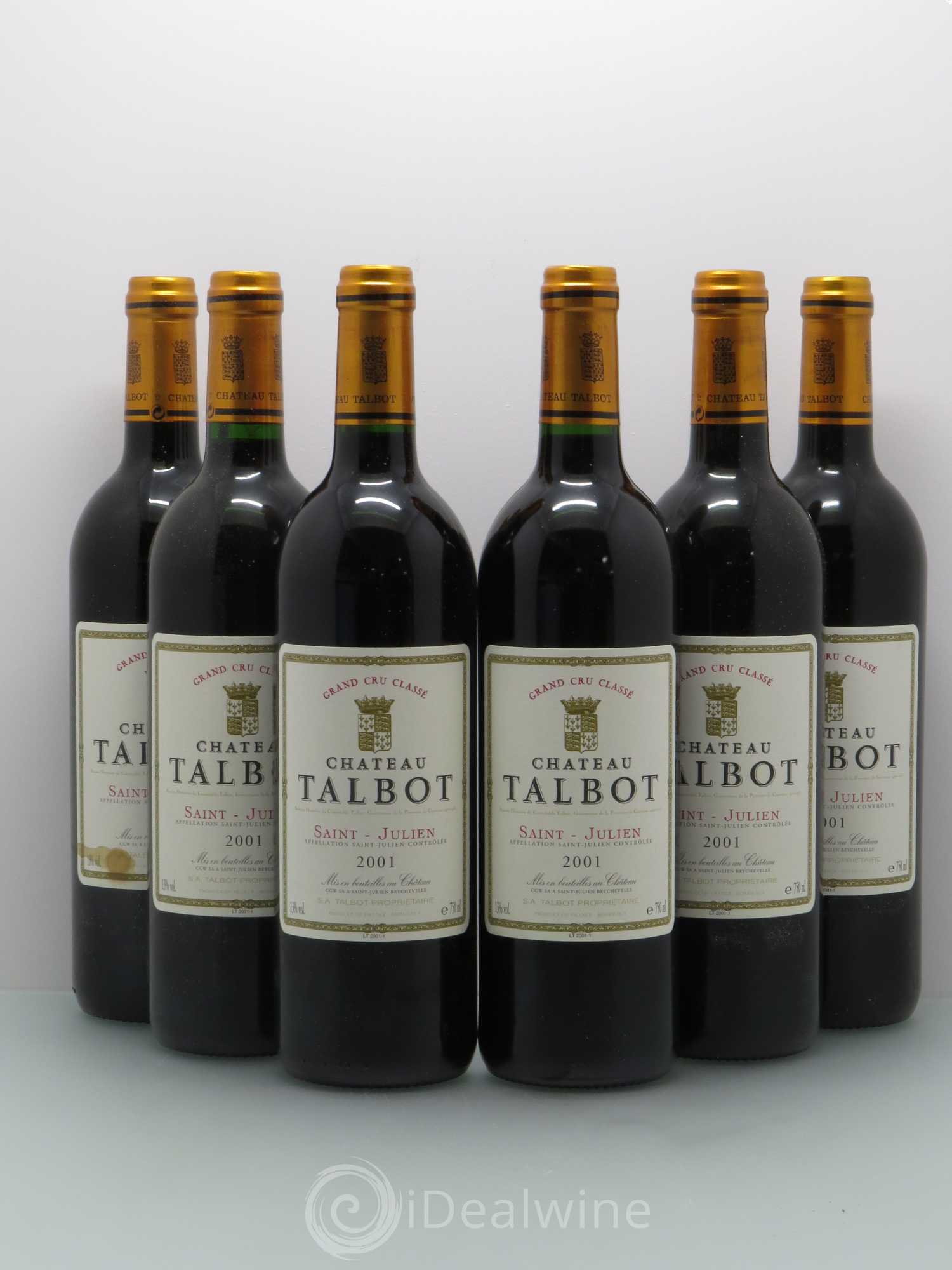 Château Talbot 4ème Grand Cru Classé 2001 - Lot de 6 bouteilles - 0