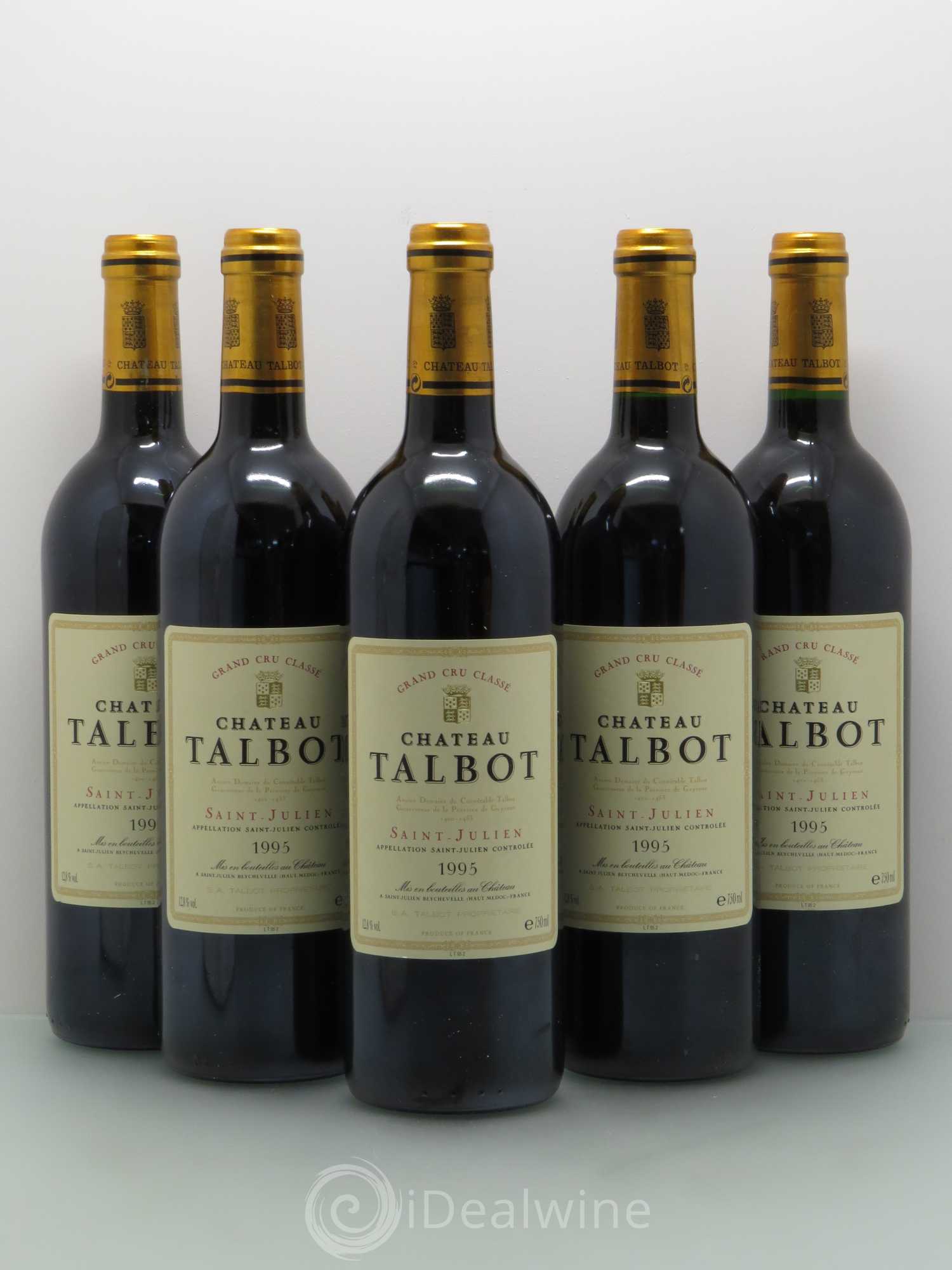 Château Talbot 4ème Grand Cru Classé (senza prezzo di riserva) 1995 - Lotto di 5 bottiglie - 0