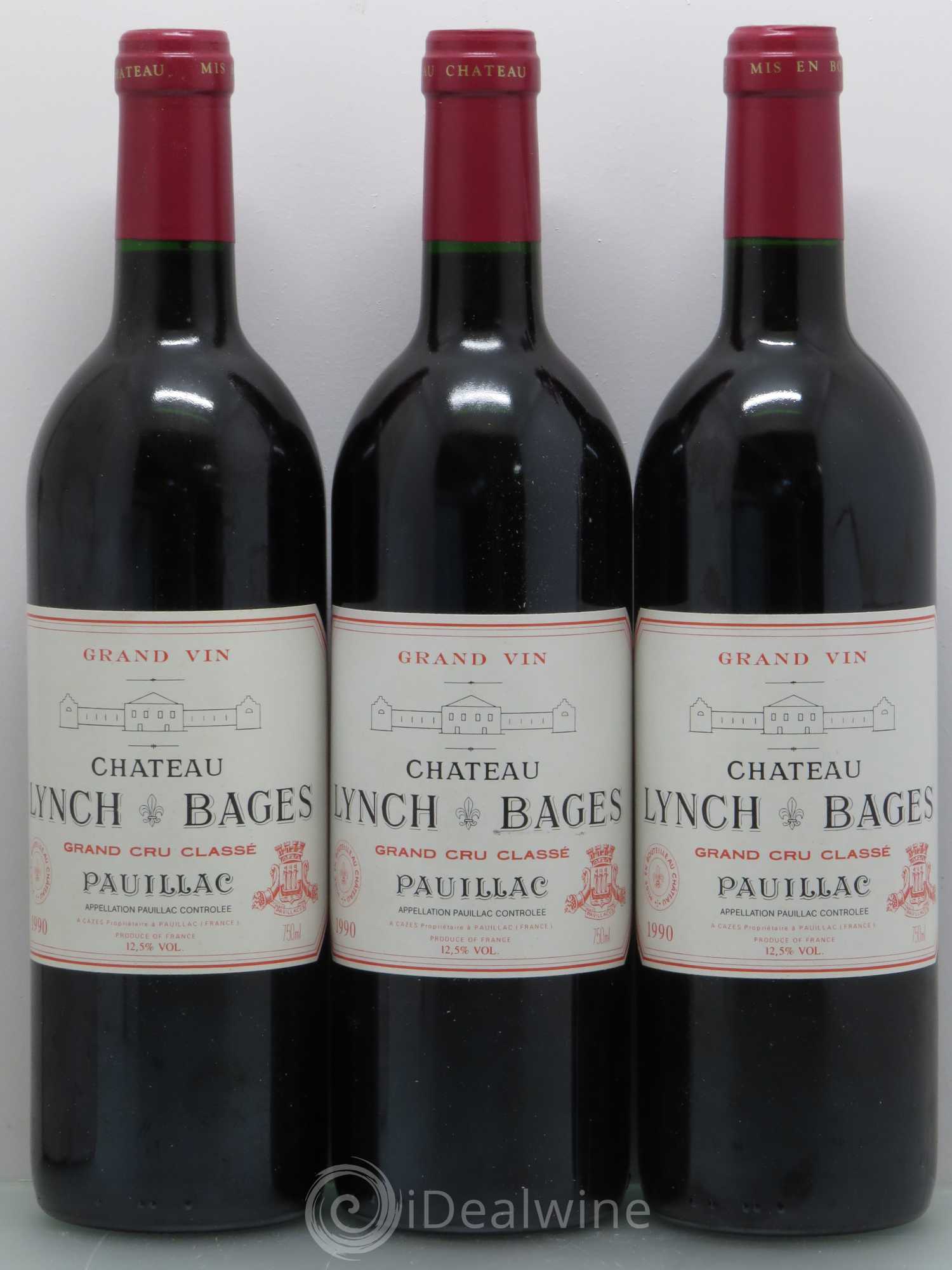 Château Lynch Bages 5ème Grand Cru Classé 1990 - Lot de 12 bouteilles - 1