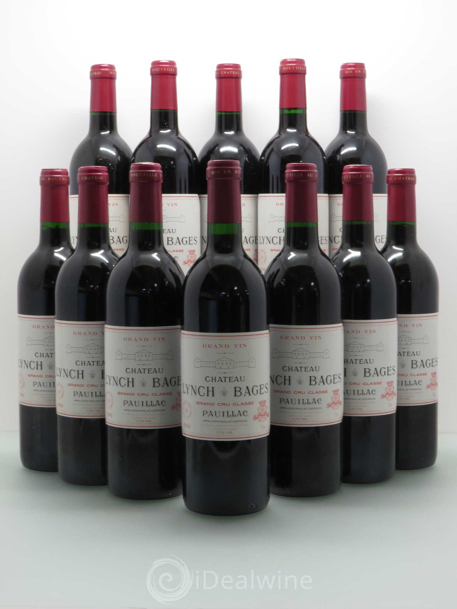 Château Lynch Bages 5ème Grand Cru Classé 1990 - Lot de 12 bouteilles - 0