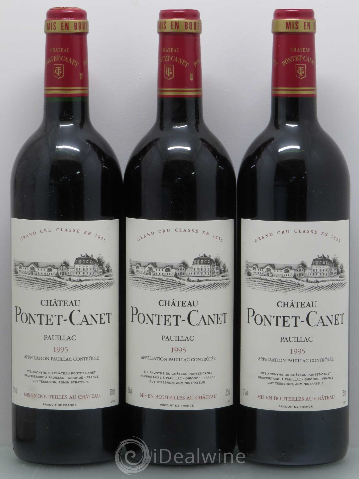 Château Pontet Canet 5ème Grand Cru Classé 1995 - Lot de 12 bouteilles - 1