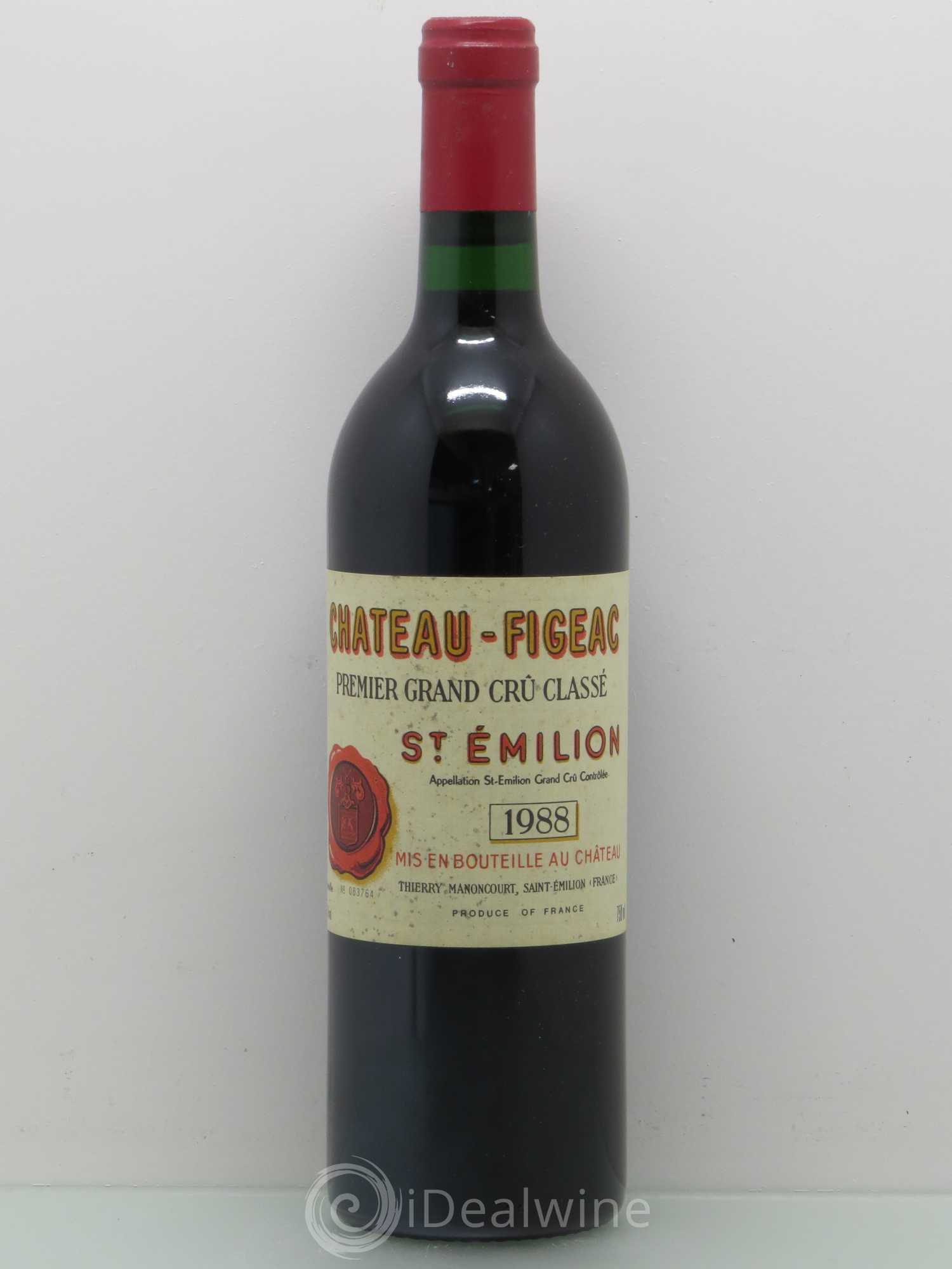 Château Figeac 1er Grand Cru Classé A 1988 - Lot de 1 bouteille - 0
