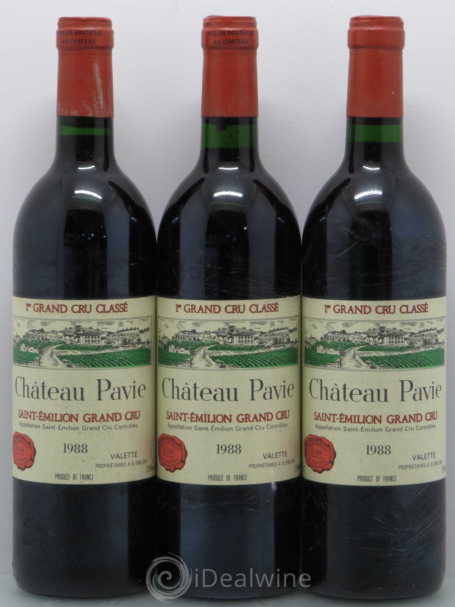 Château Pavie 1er Grand Cru Classé A 1988 - Lot de 3 bouteilles - 0