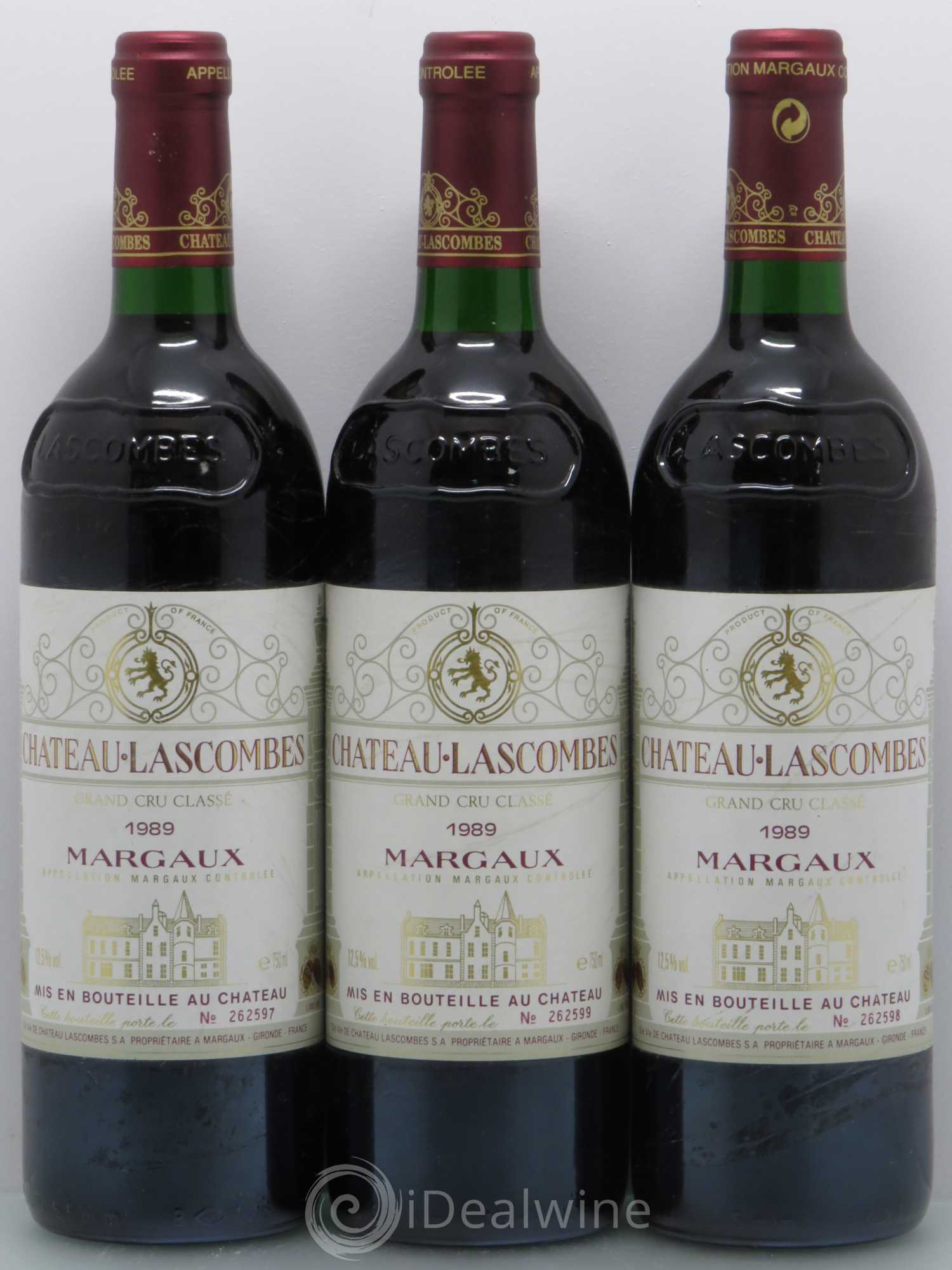 Château Lascombes 2ème Grand Cru Classé 1989 - Lot de 3 bouteilles - 0