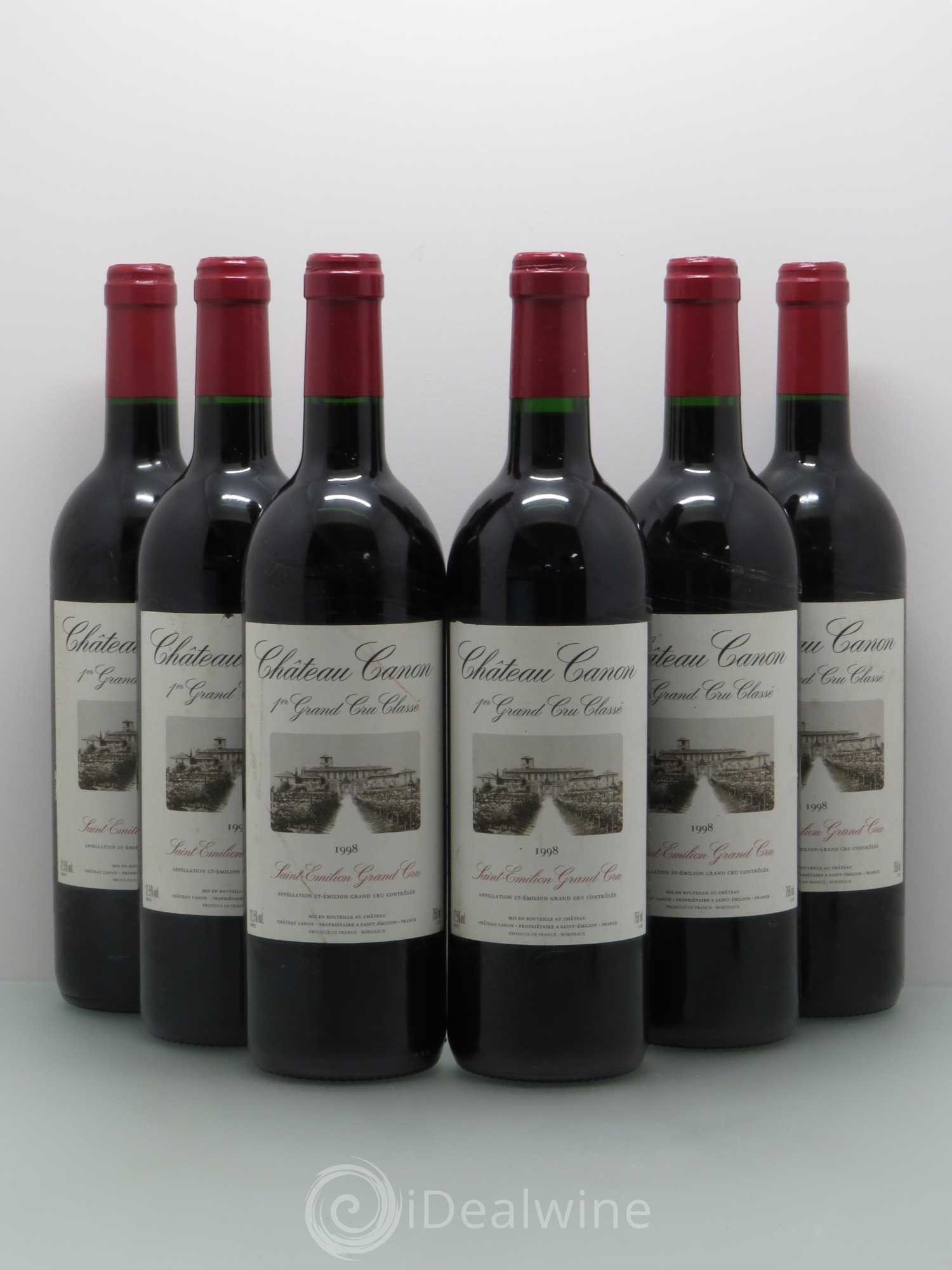 Château Canon 1er Grand Cru Classé B 1998 - Lot de 6 bouteilles - 0
