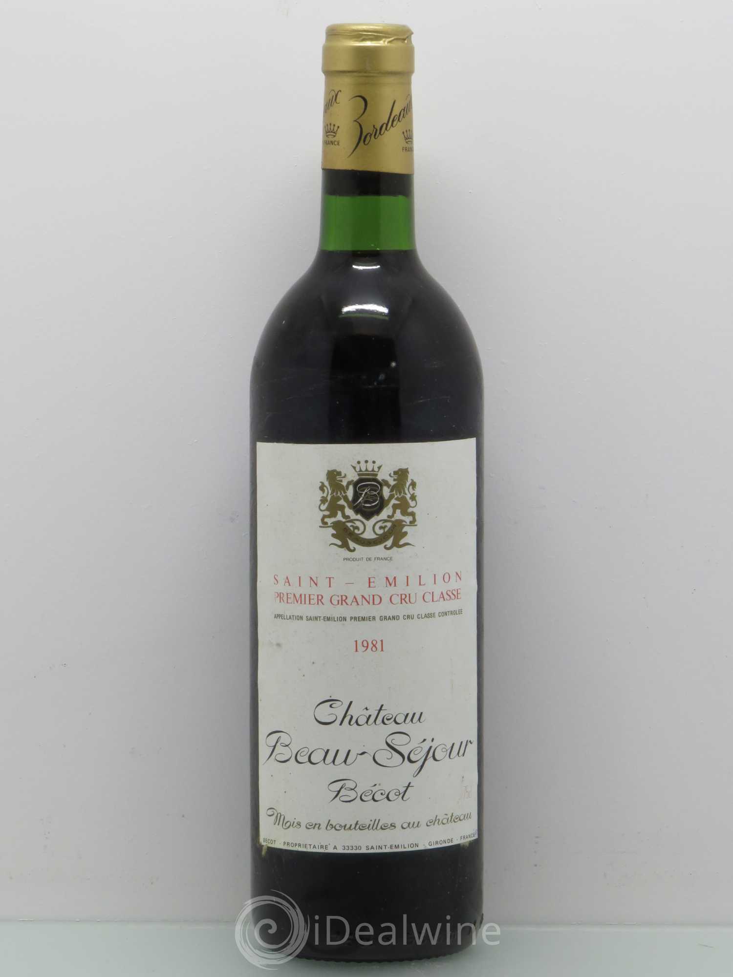 Château Beau-Séjour Bécot 1er Grand Cru Classé B 1981 - Posten von 1 Flasche - 0