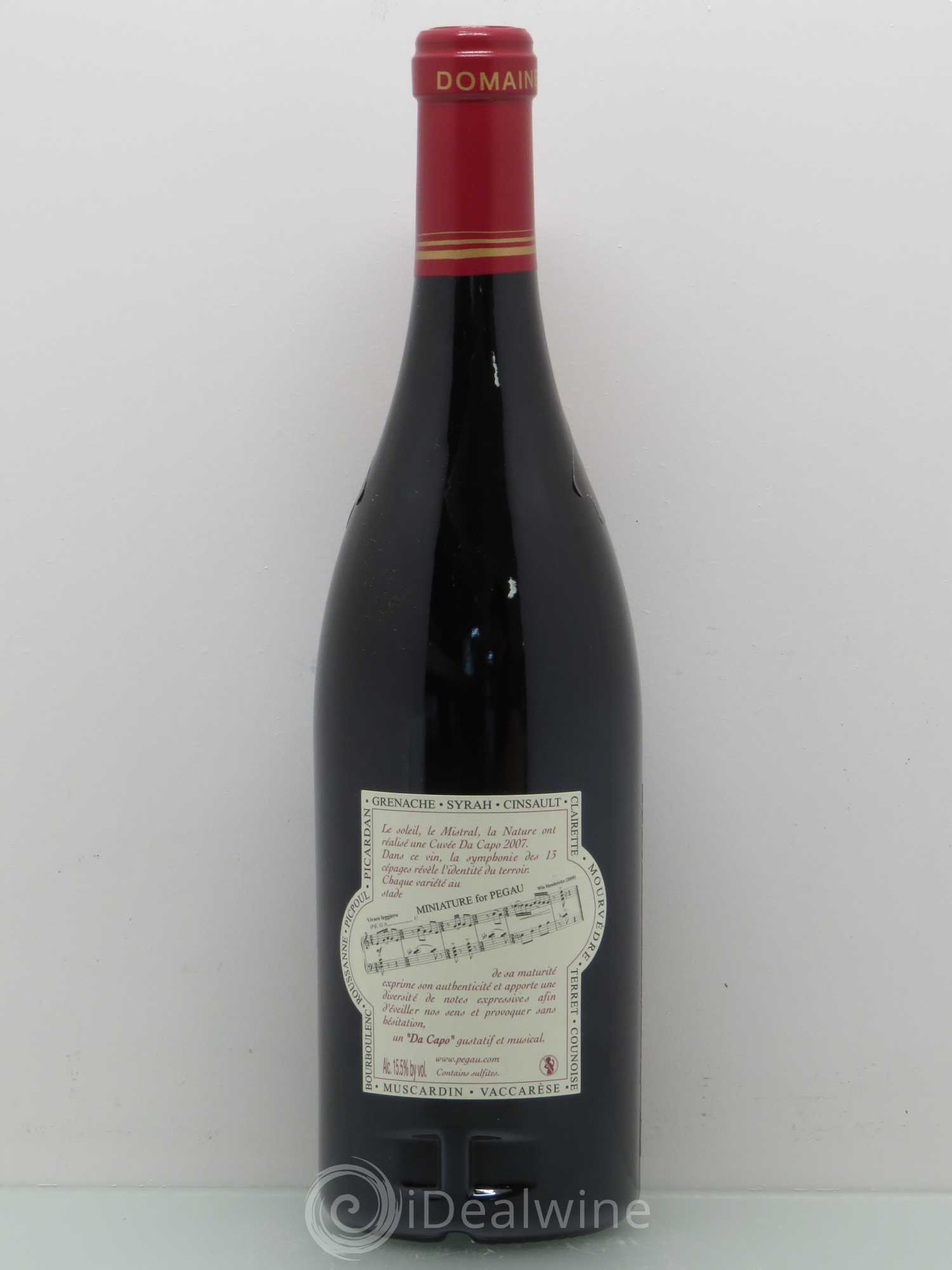 Châteauneuf-du-Pape Domaine du Pégau Cuvée Da Capo Paul et Laurence Féraud 2007 - Lot de 1 bouteille - 1