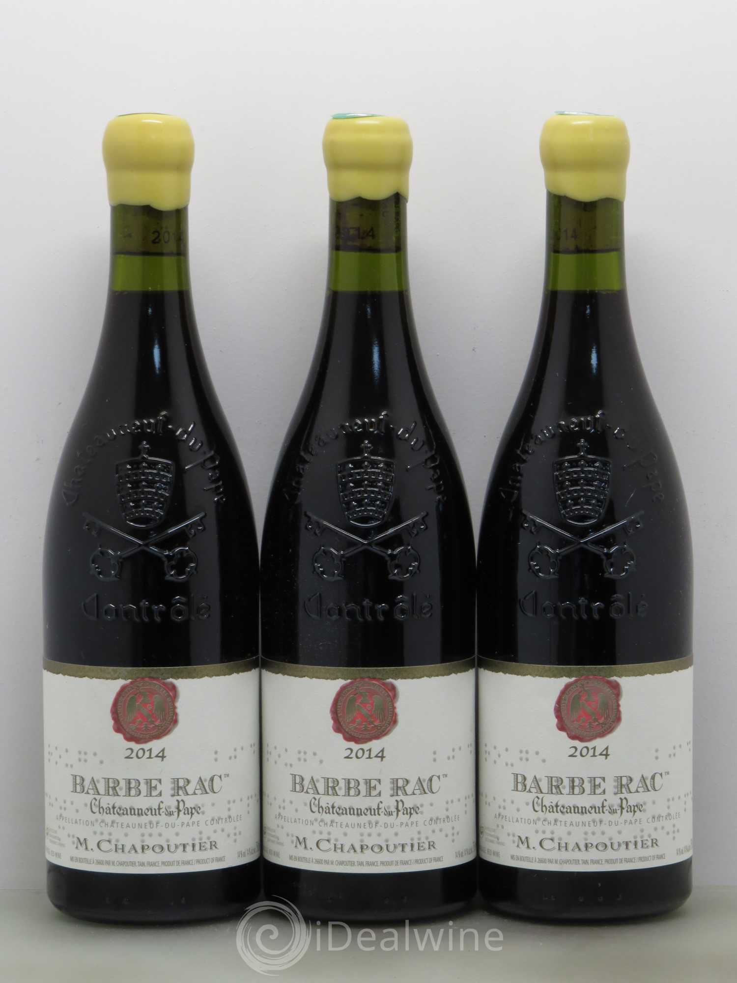 Châteauneuf-du-Pape Barbe Rac Chapoutier 2014 - Lot de 3 bouteilles - 0