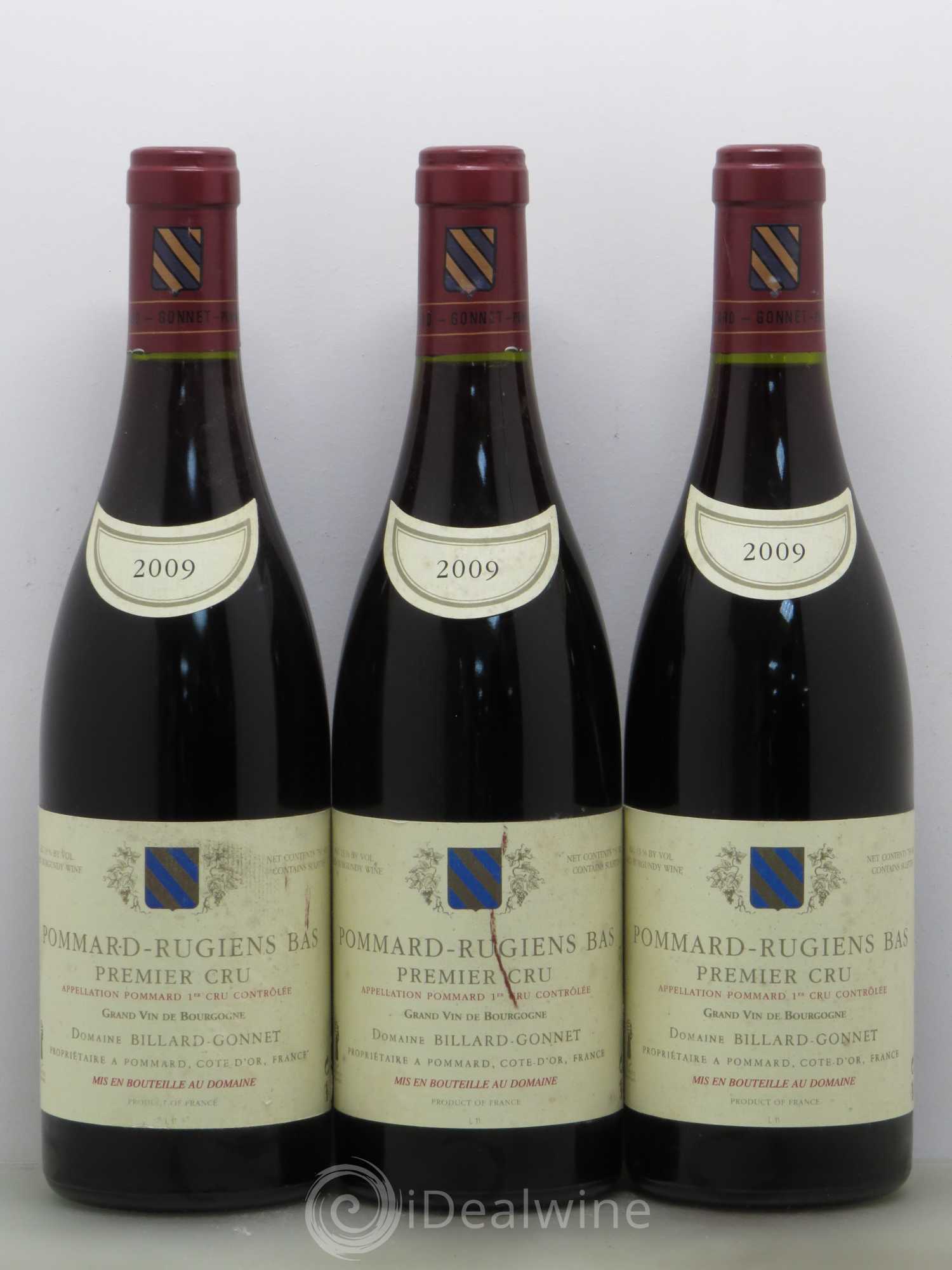 Pommard 1er Cru Rugiens Bas Domaine Billard Gonnet 2009 - Lot de 3 bouteilles - 0