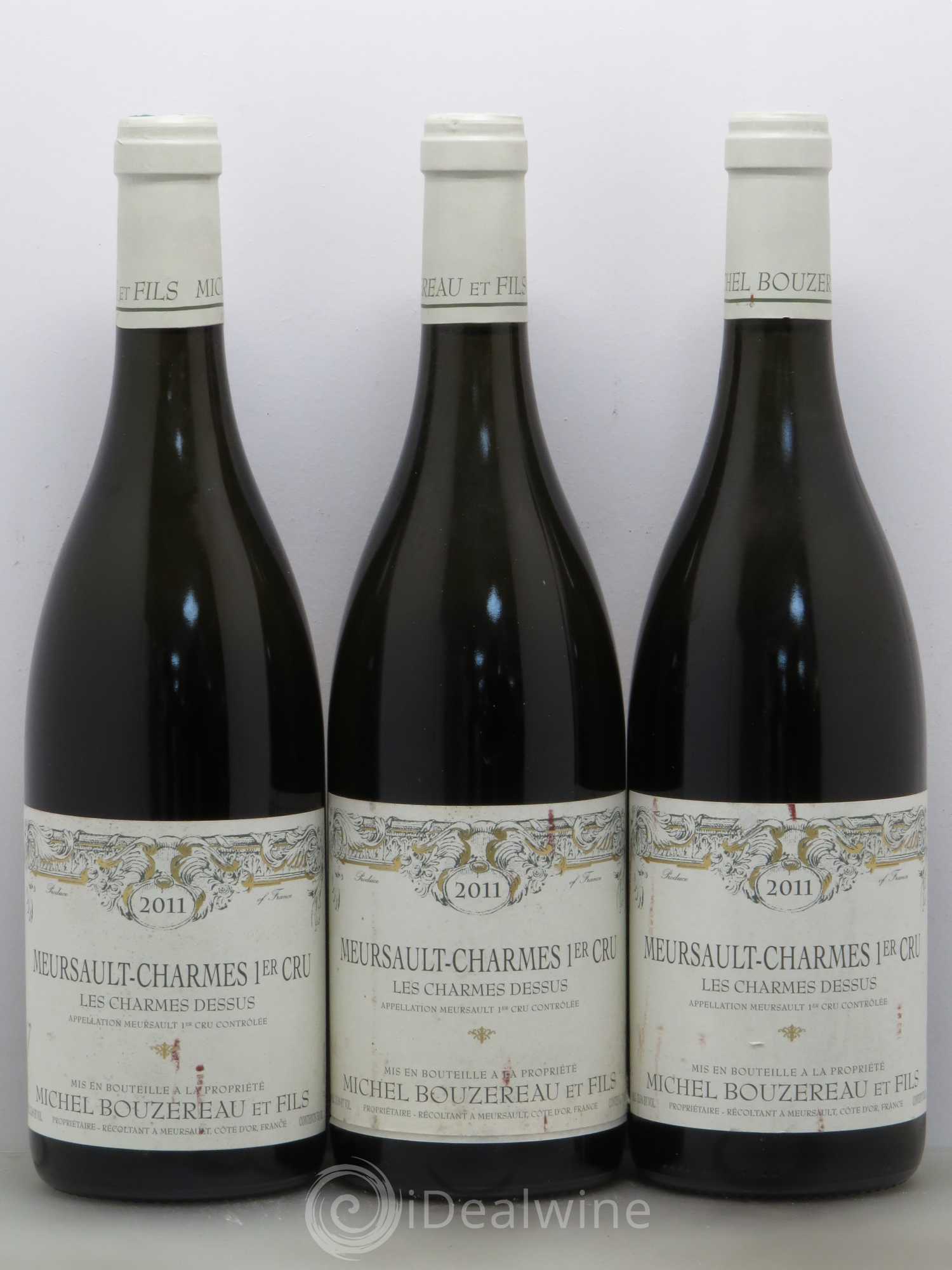 Meursault 1er Cru Charmes Les Charmes Dessus Michel Bouzereau et Fils (Domaine) Les charmes dessus 2011 - Lotto di 3 bottiglie - 0