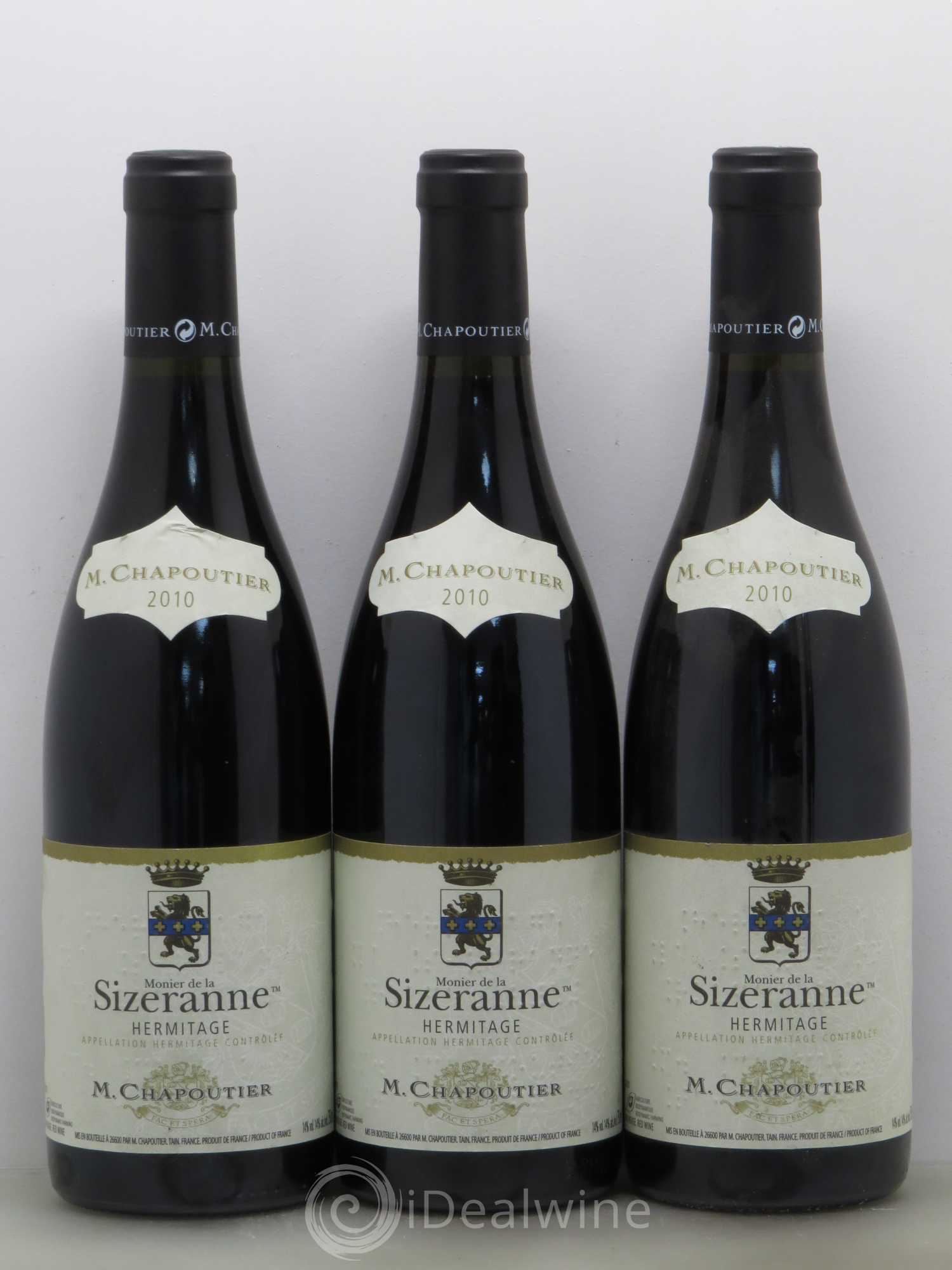 Hermitage Monier de La Sizeranne Chapoutier 2010 - Lot de 3 bouteilles - 0