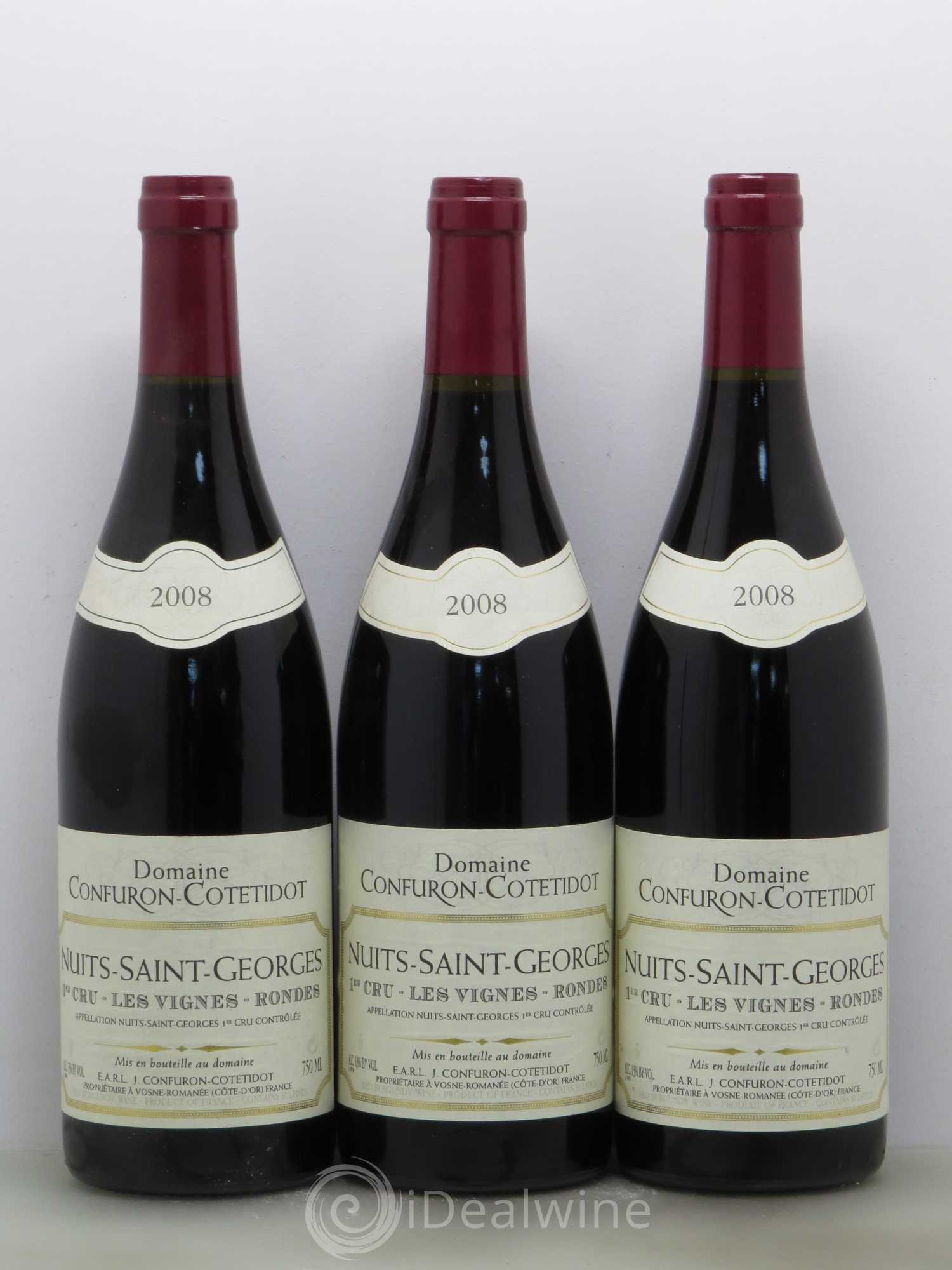 Nuits-Saint-Georges 1er Cru Les Vignes Rondes Confuron-Cotetidot 2008 - Lot de 3 bouteilles - 0