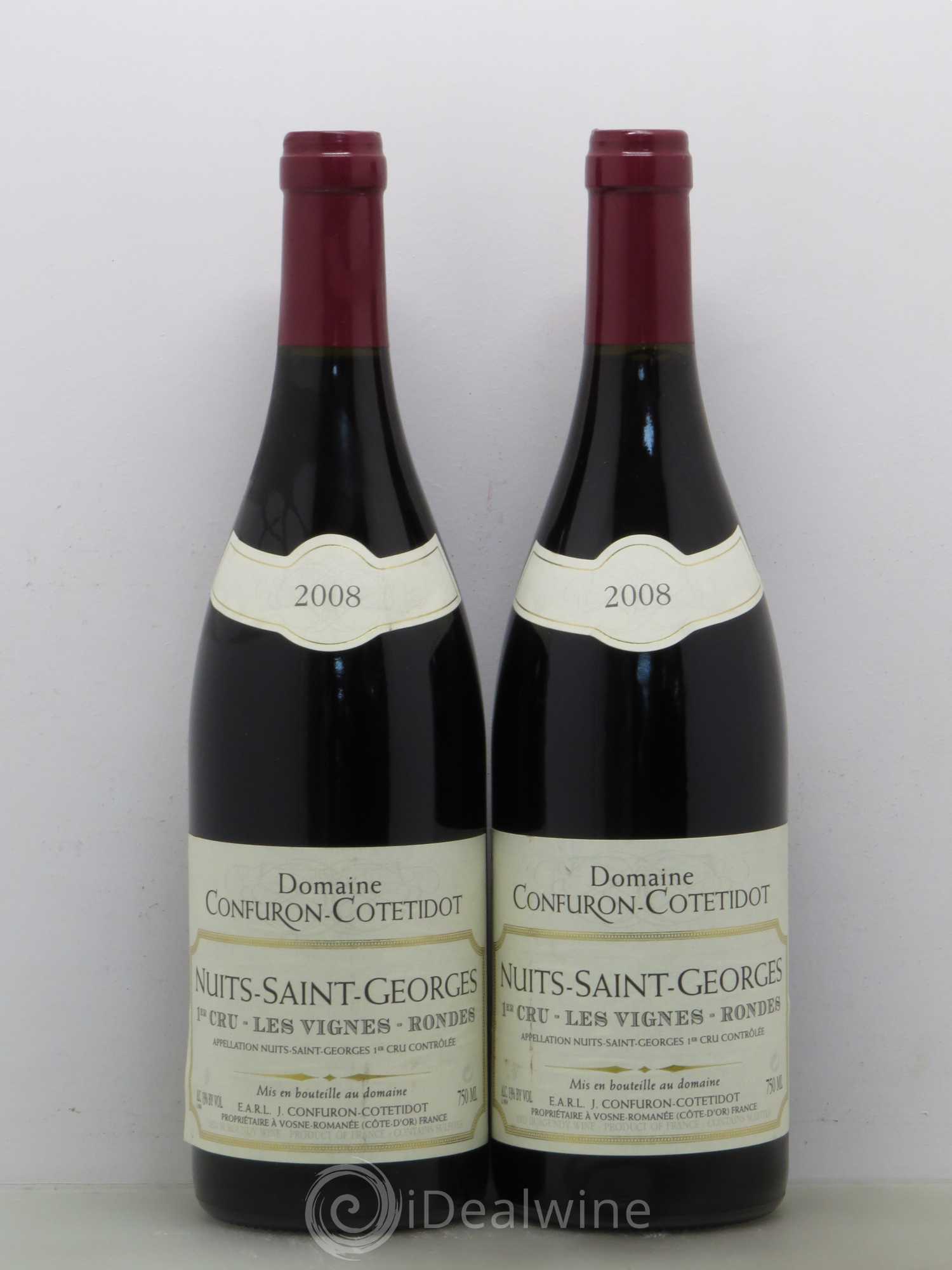 Nuits-Saint-Georges 1er Cru Les Vignes Rondes Confuron-Cotetidot 2008 - Lot de 2 bouteilles - 0