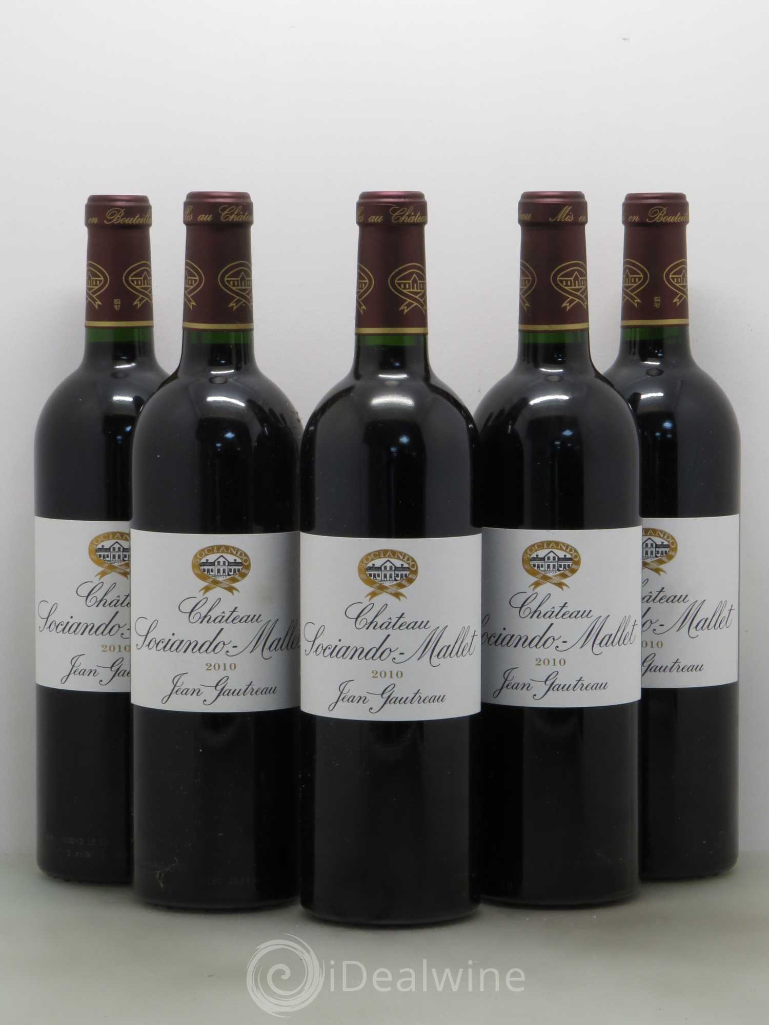 Château Sociando Mallet 2010 - Lot de 5 bouteilles - 0