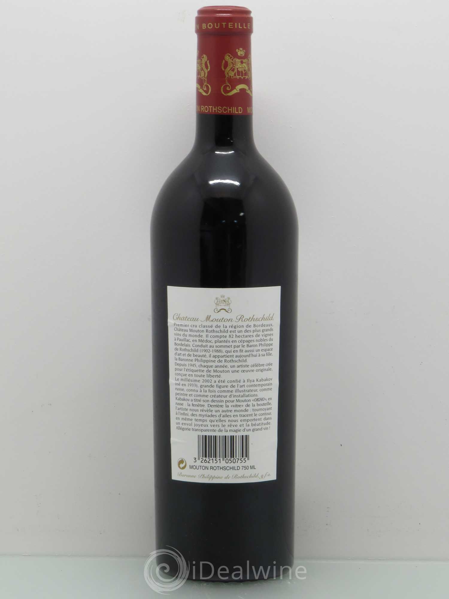 Château Mouton Rothschild 1er Grand Cru Classé 2002 - Lot de 1 bouteille - 1