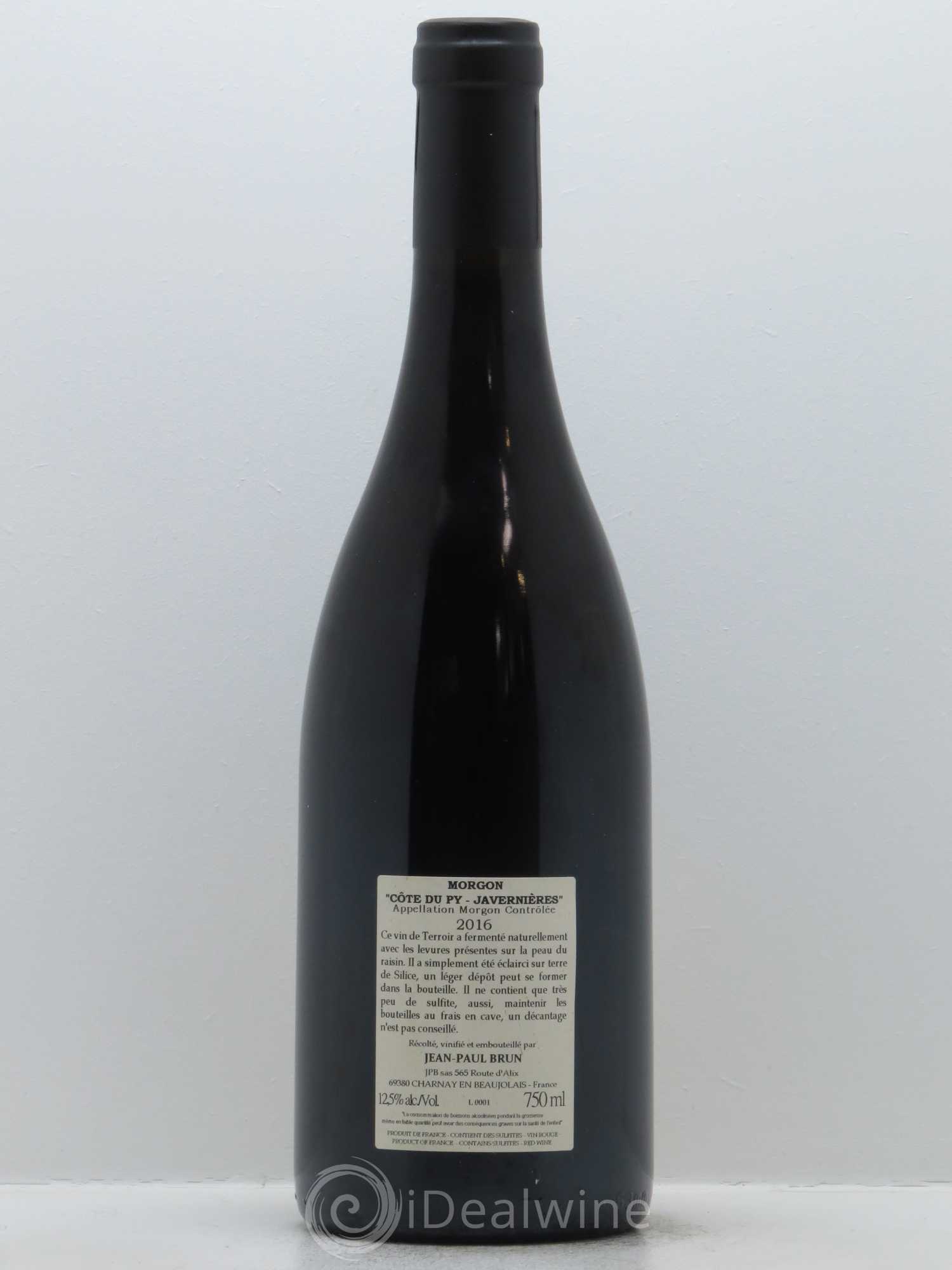 Morgon Côte du Py Javernières Terres dorées - J-P. Brun (Domaine des) 2016 - Lot de 1 bouteille - 1